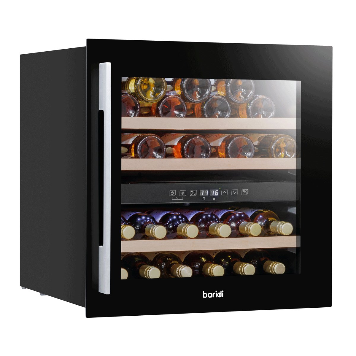 Baridi 36 Bottle Built-In Wine Cooler - Black