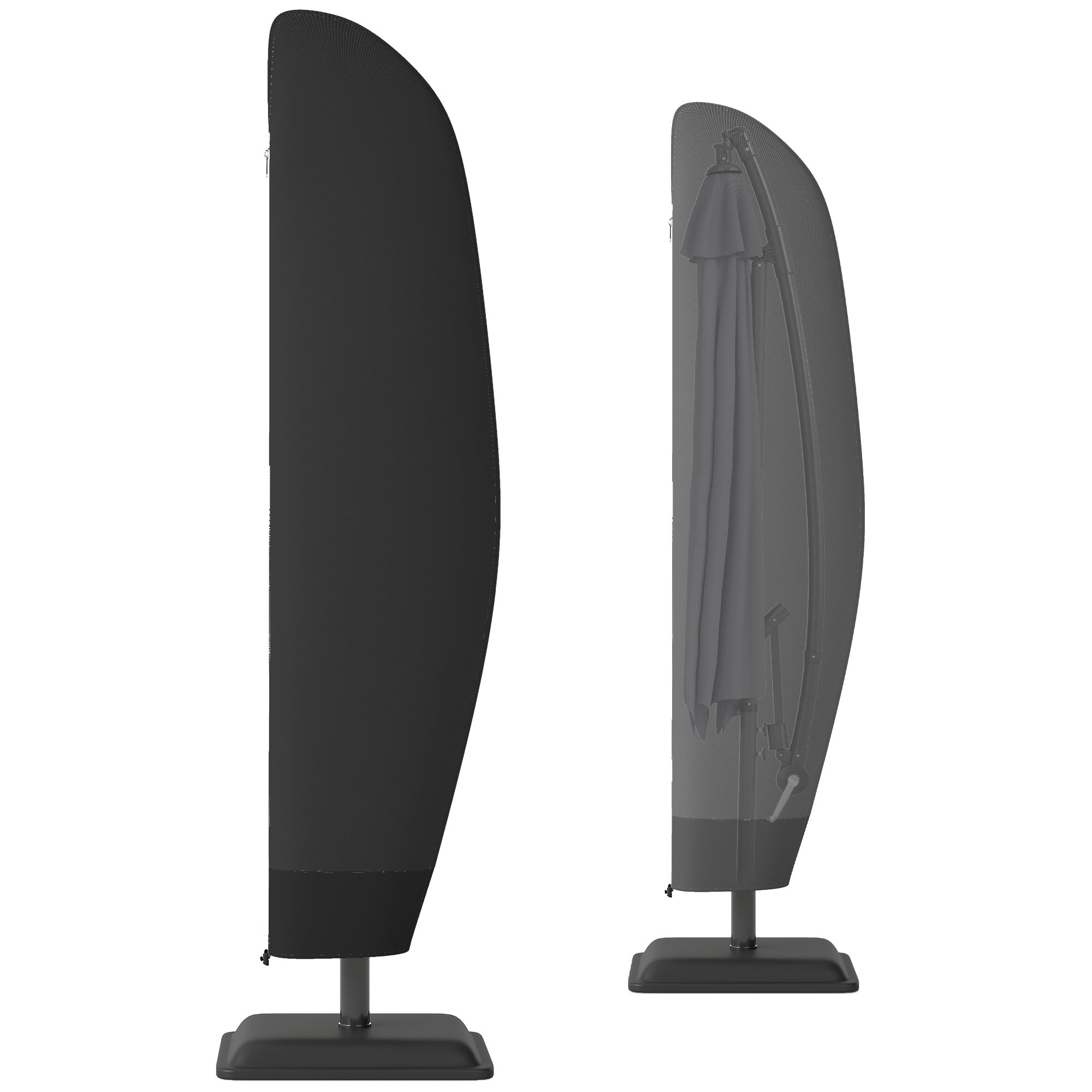 Outsunny Oxford 2-4m Zipped Cantilever Parasol Cover – Black