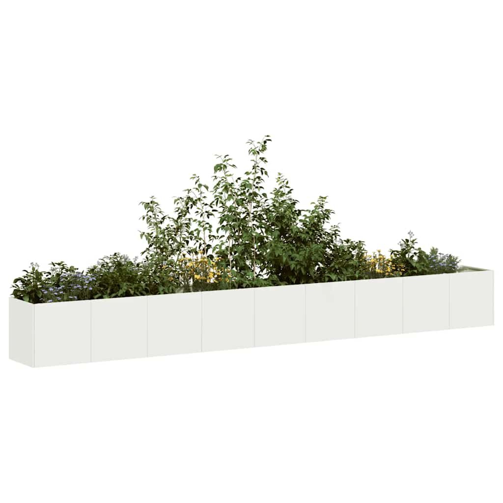 Walplus Steel Garden Planter - White - 360 x 40 x 40 cm