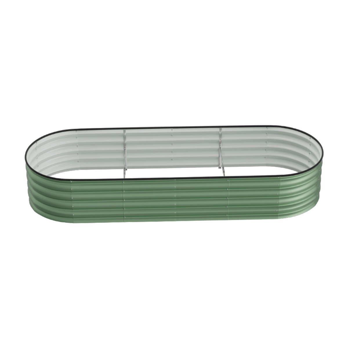 Living and Home 240cm Galvanised Steel Oval Raised Garden Bed - Light Green