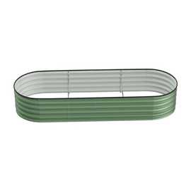 Living and Home 240cm Galvanised Steel Oval Raised Garden Bed - Light Green