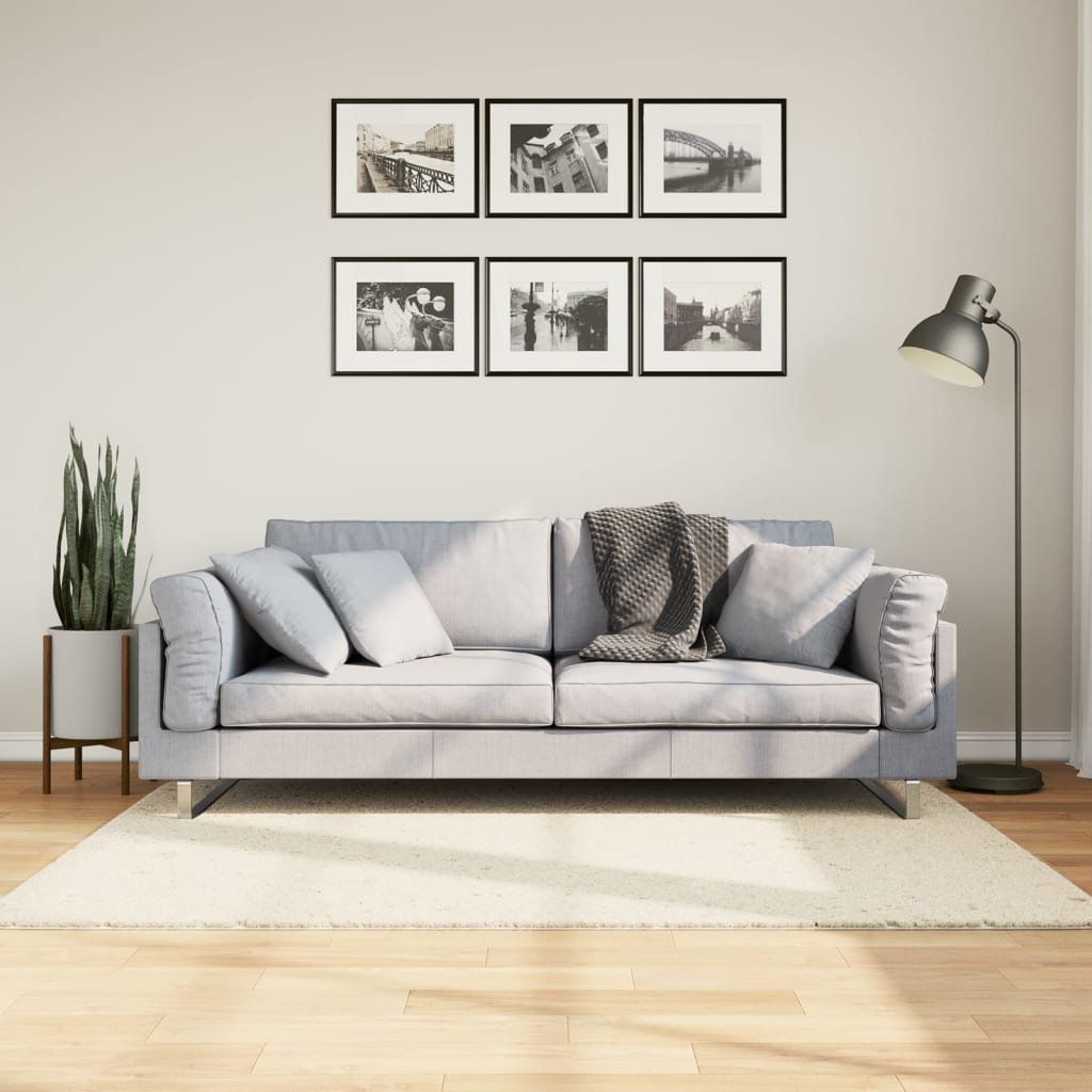 Walplus OVIEDO Polyester 12.5 mm Pile Rug - Beige - 120 x 120 cm