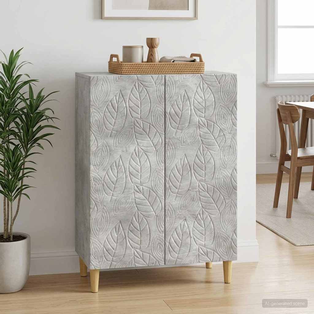 Walplus 2 Door Sideboard Engineered Wood - Concrete Grey - 66 x 34.5 x 90 cm