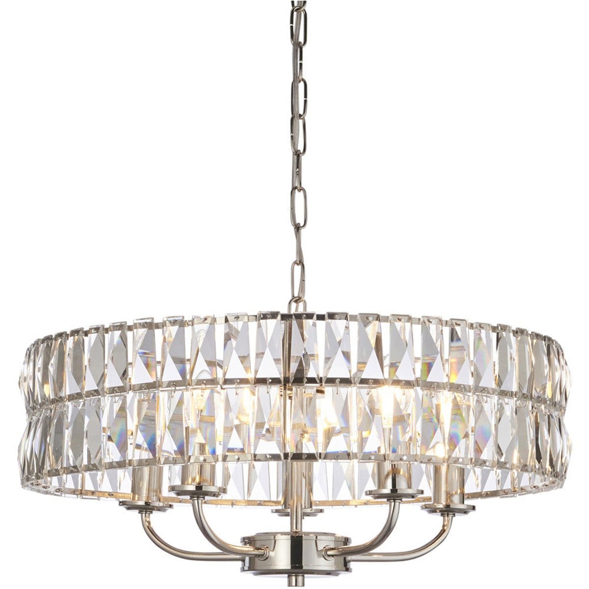 Loops Direct Steel Glass LED Pendant Light - Bright Nickel