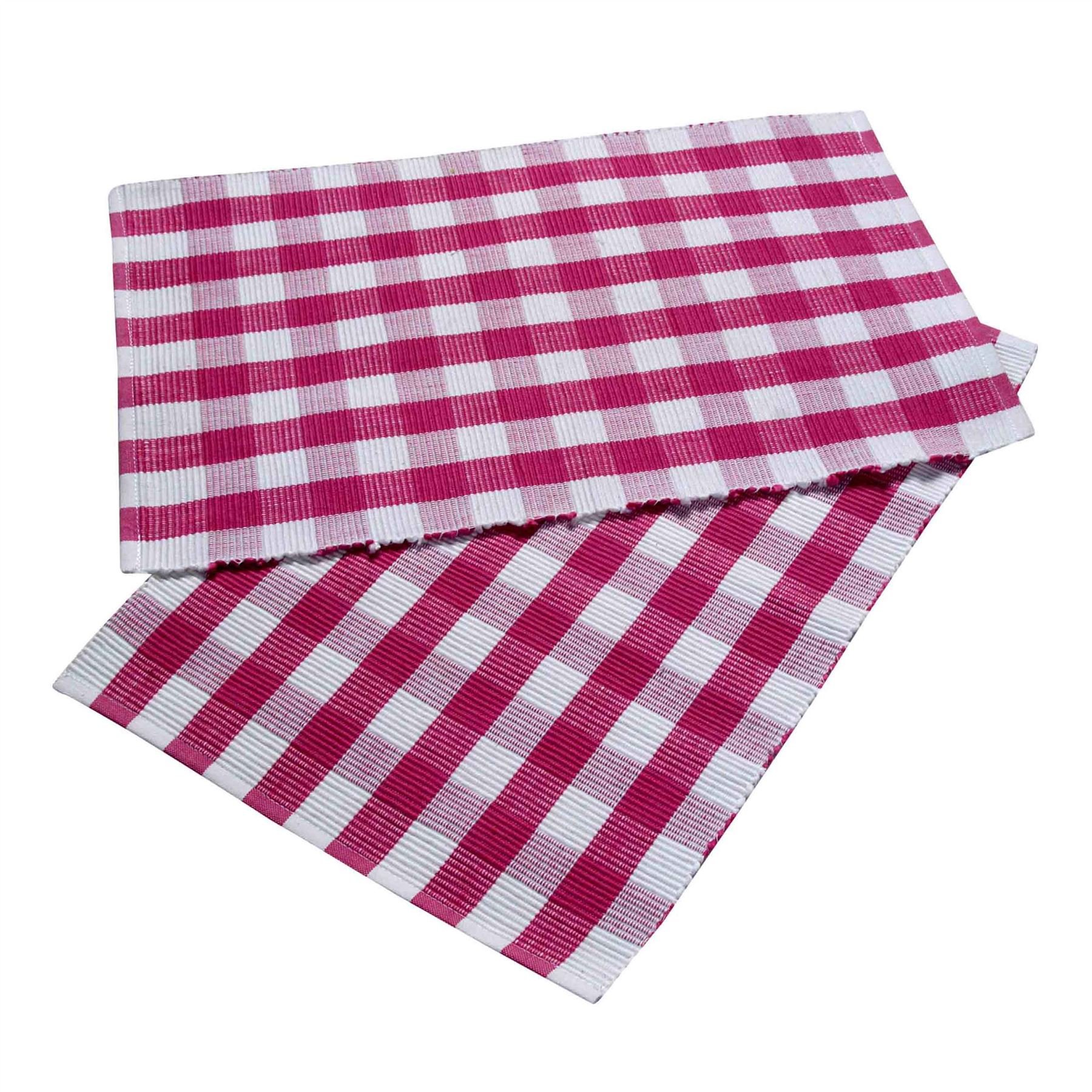Homescapes Pack of 2 Cotton Gingham Placemats - Pink