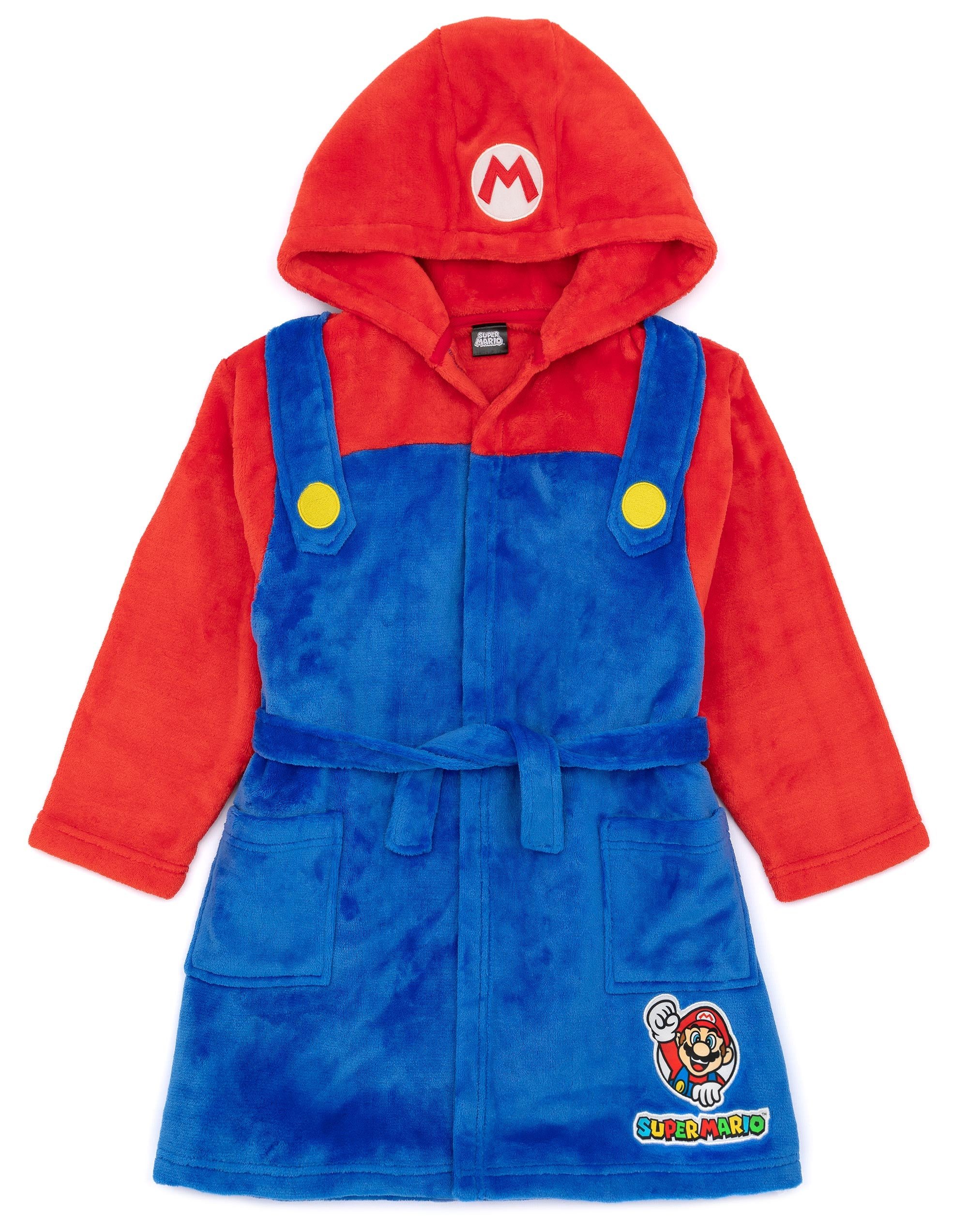 Nintendo Super Mario Dress-Up Kids Boys Hooded Bathrobe 13-14 Years - Blue