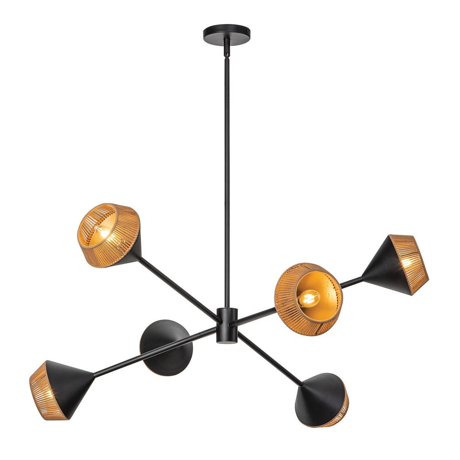 Elstead Alora 6 Arm Pendant Light - Matt Black