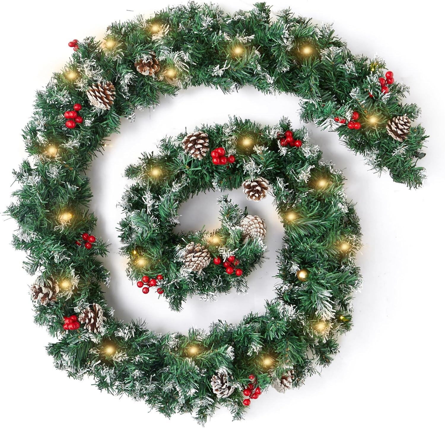 My Christmas Snow Tipped Artificial Garland with Lights 270cm