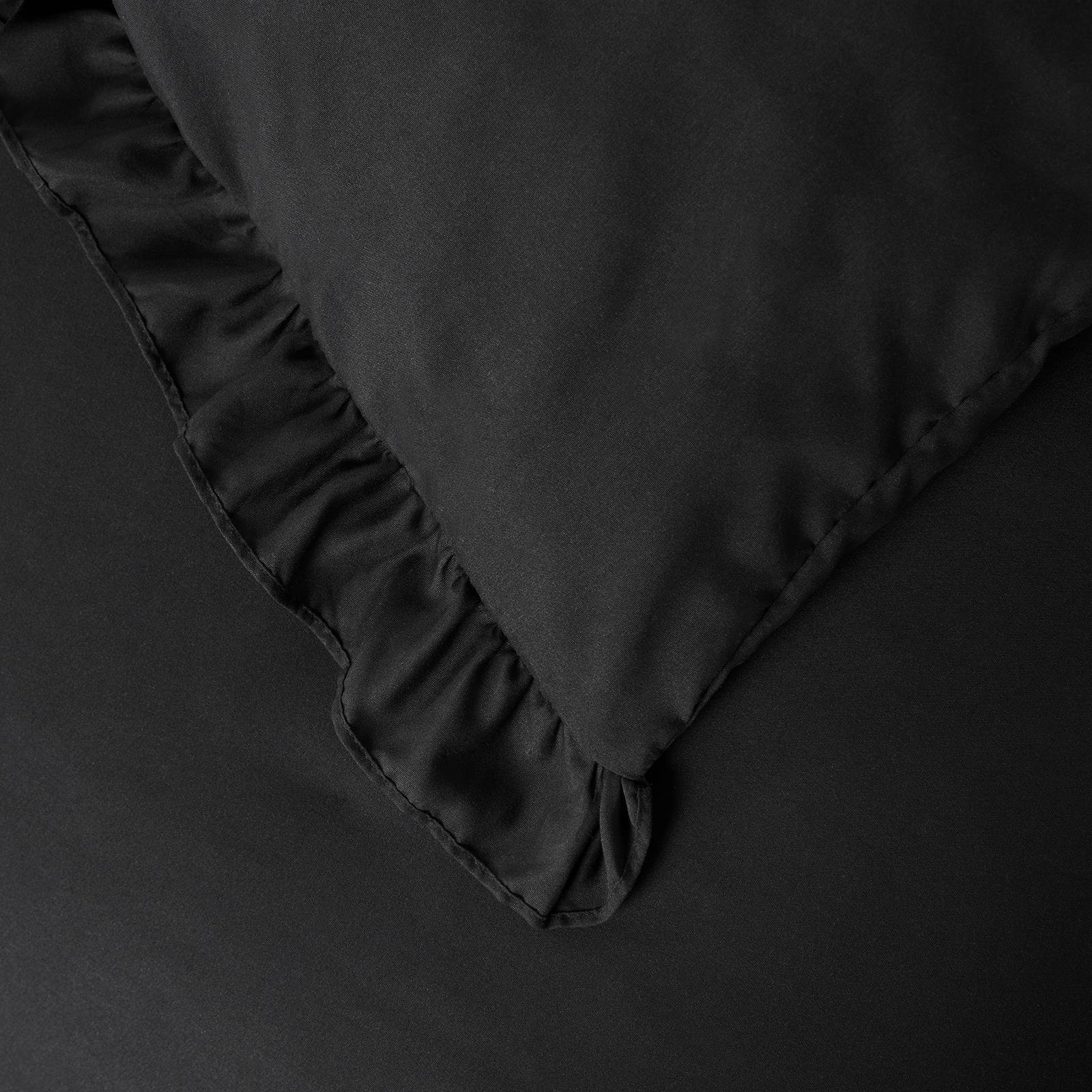 OHS Frill Edge Decor Duvet Cover Set Black - King
