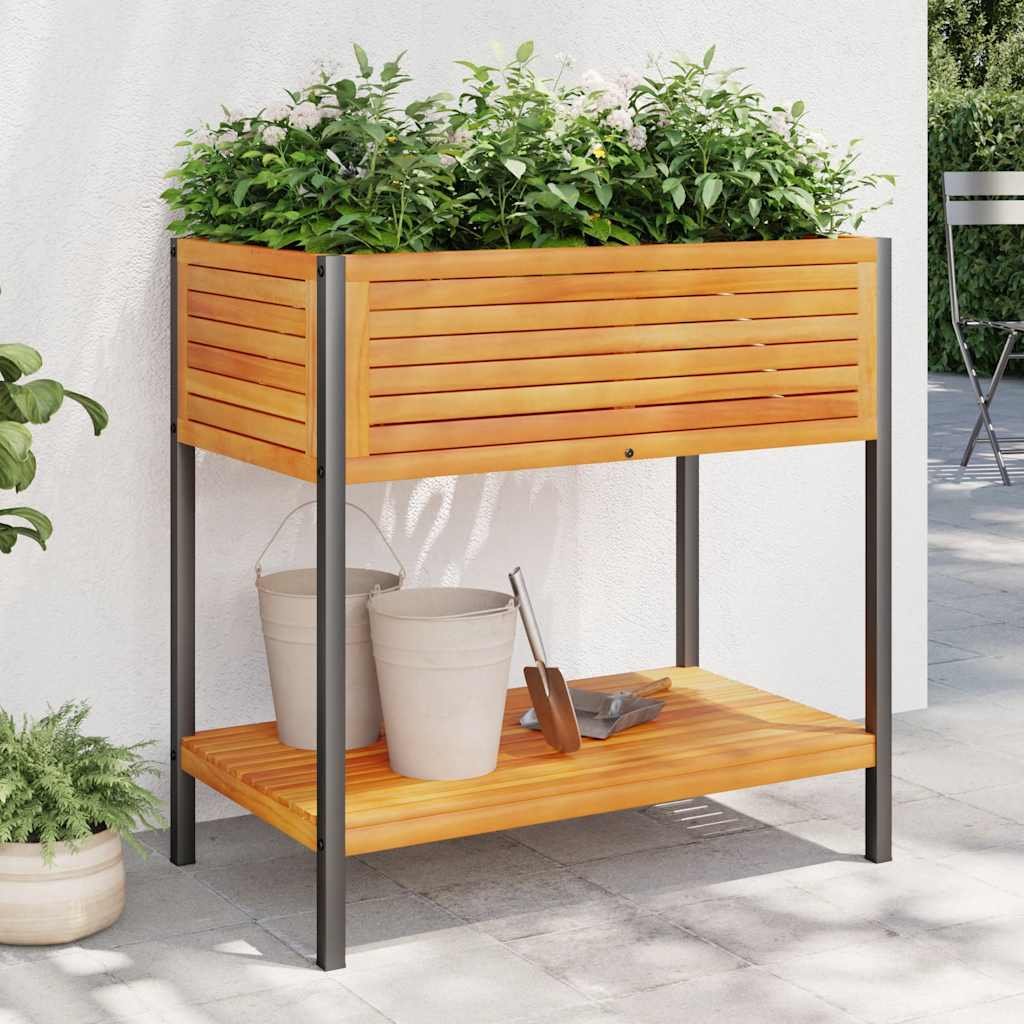 Walplus Acacia Wood Garden Planter - 80 x 45 x 80 cm