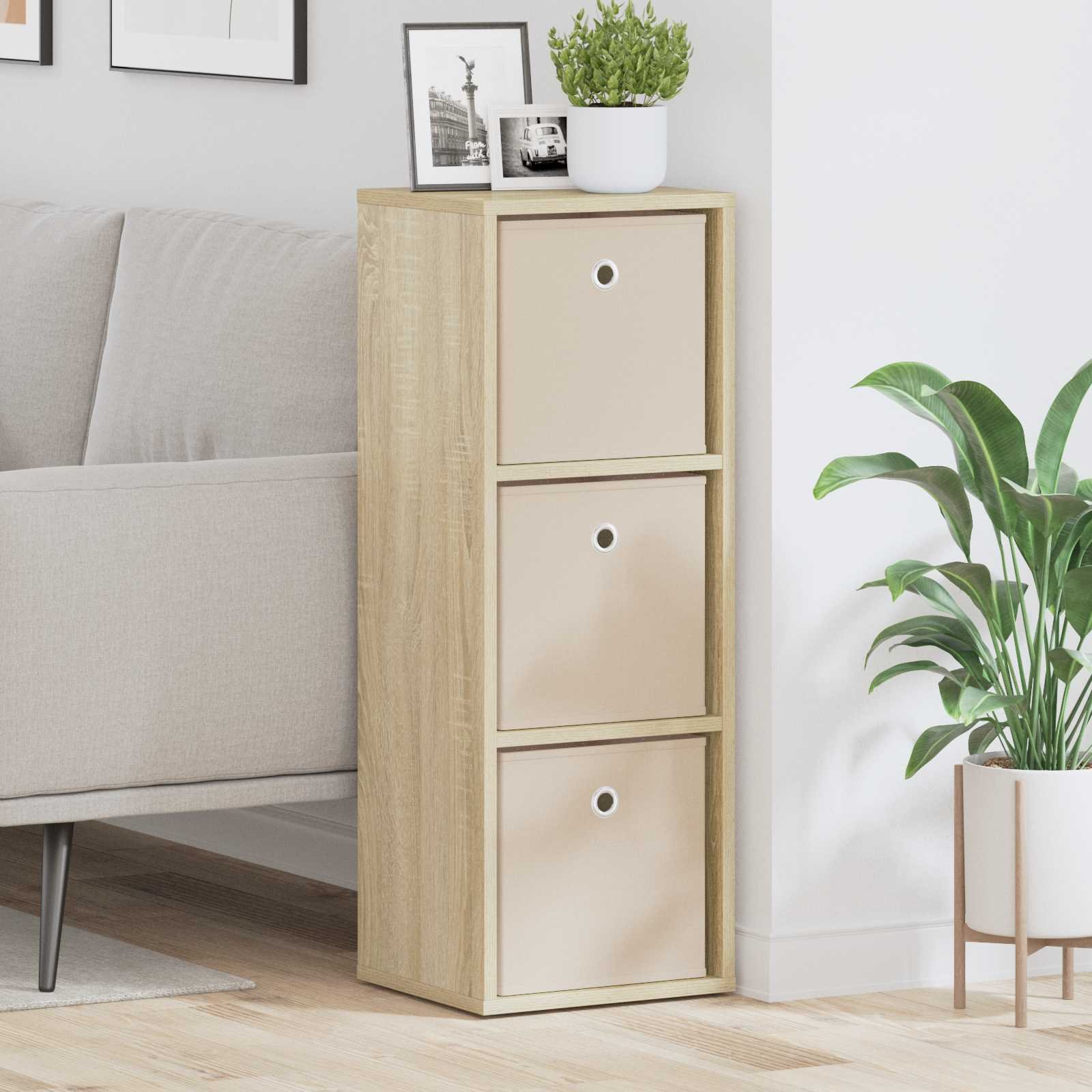 Walplus Sideboard with Drawers - Sonoma Oak - 30.5 x 27 x 84.5 cm