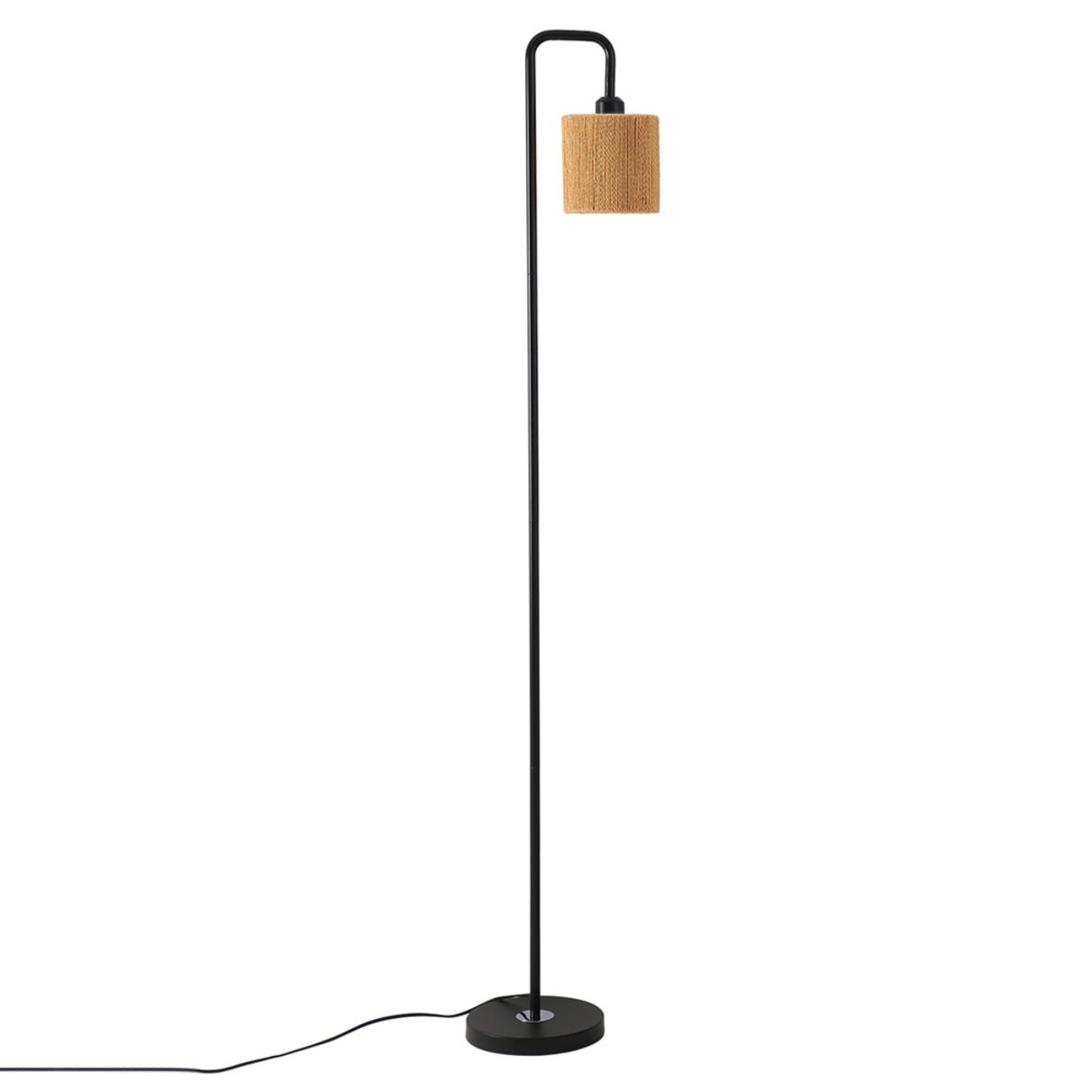 Living and Home Floor Lamp with Handmade Lampshade - Black