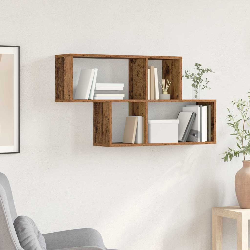Walplus Engineered Wood Wall Shelf - Brown - 100 x 20 x 53 cm