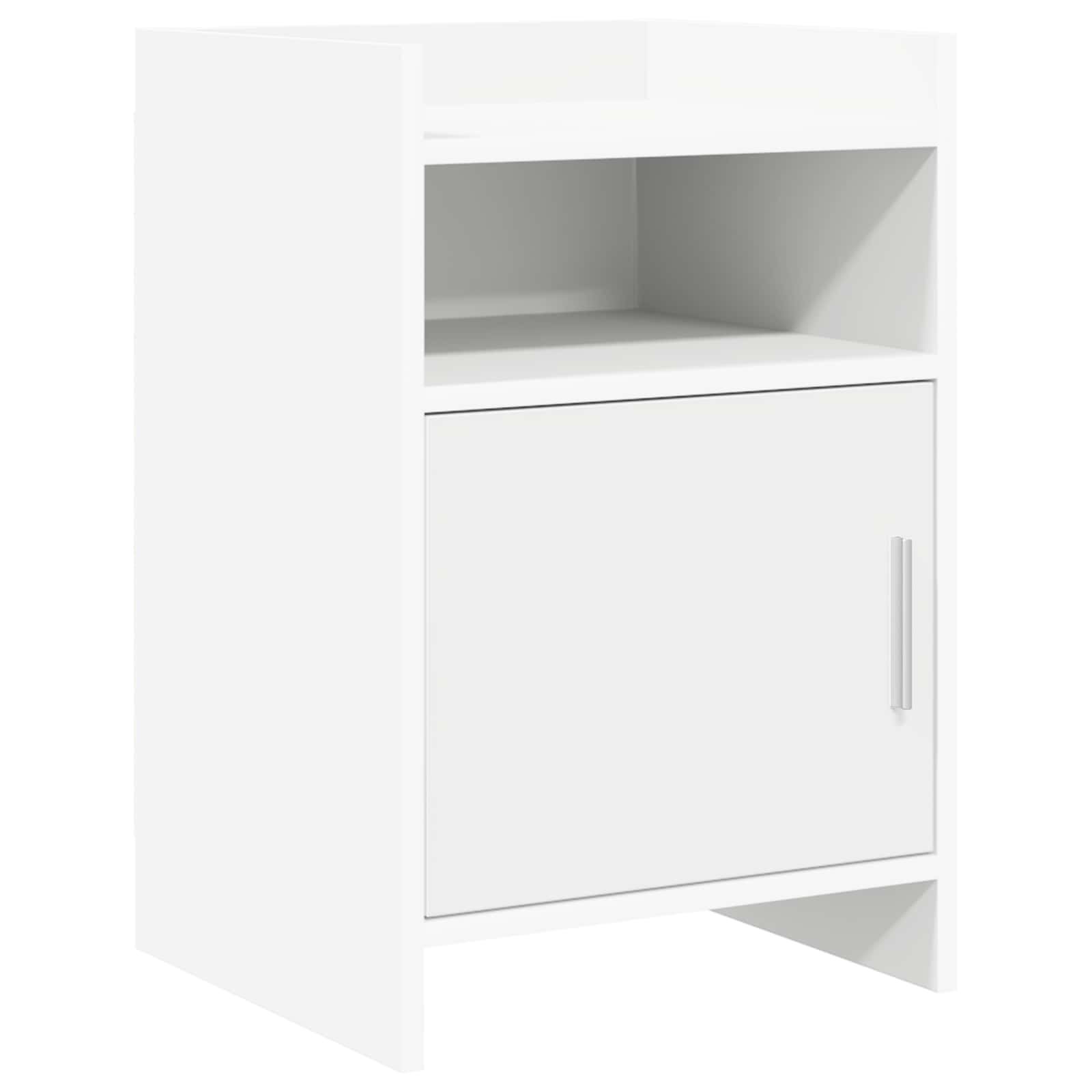 Walplus 1 Door Engineered Wood Bedside Table - White - 40 x 36 x 60 cm