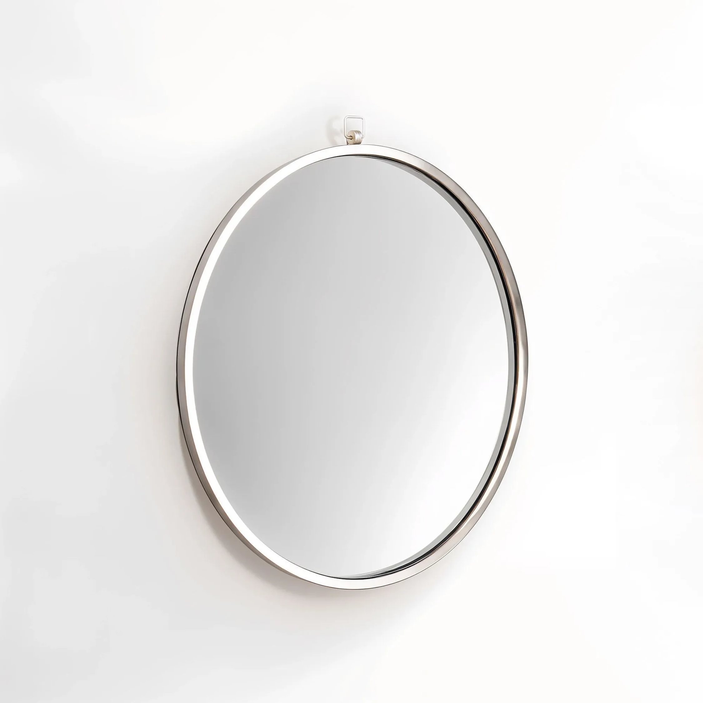 Orsina Jacen Metal Frame Round Wall Mirror – Silver