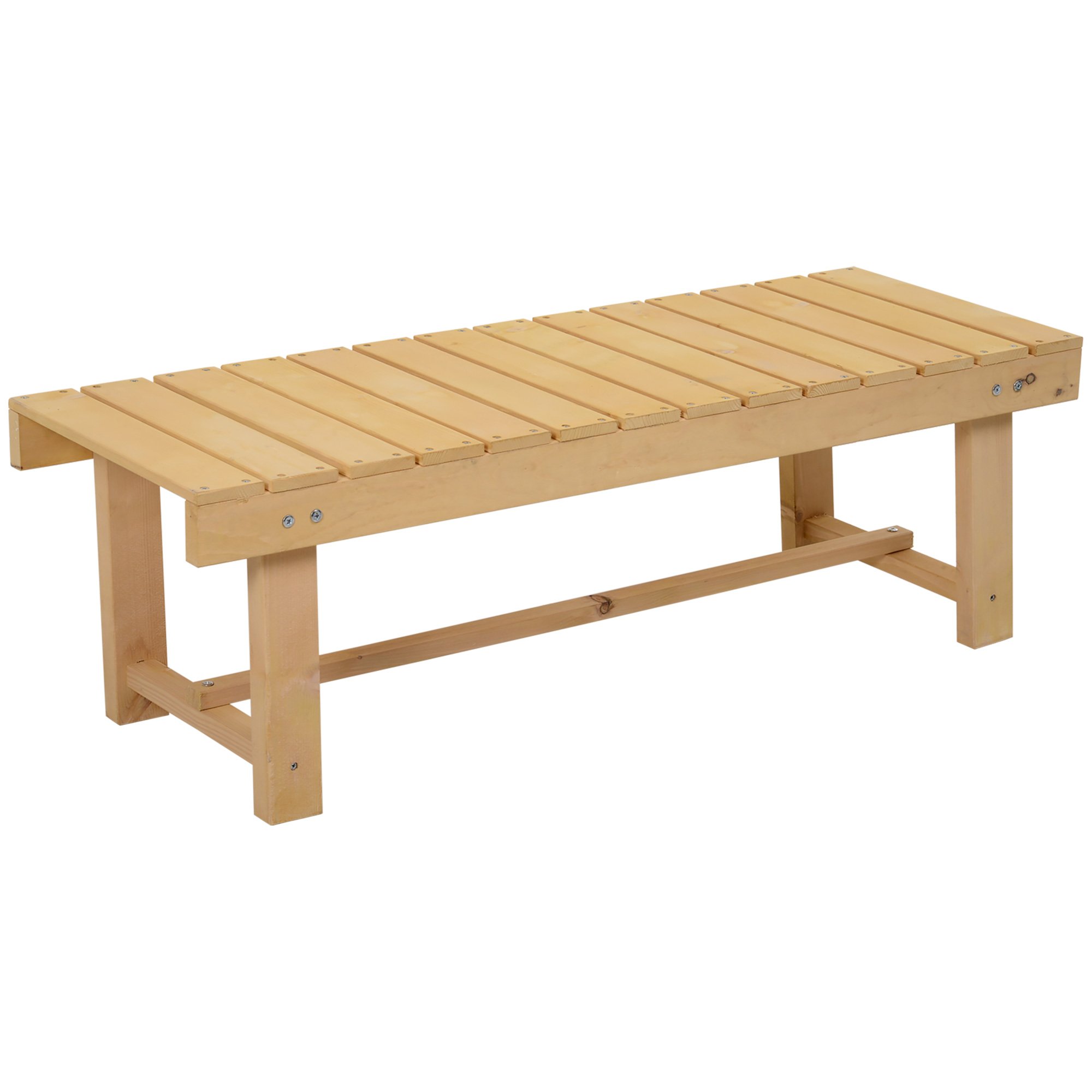 Outsunny Set of 2 Fir Wood Garden Bench – Natural
