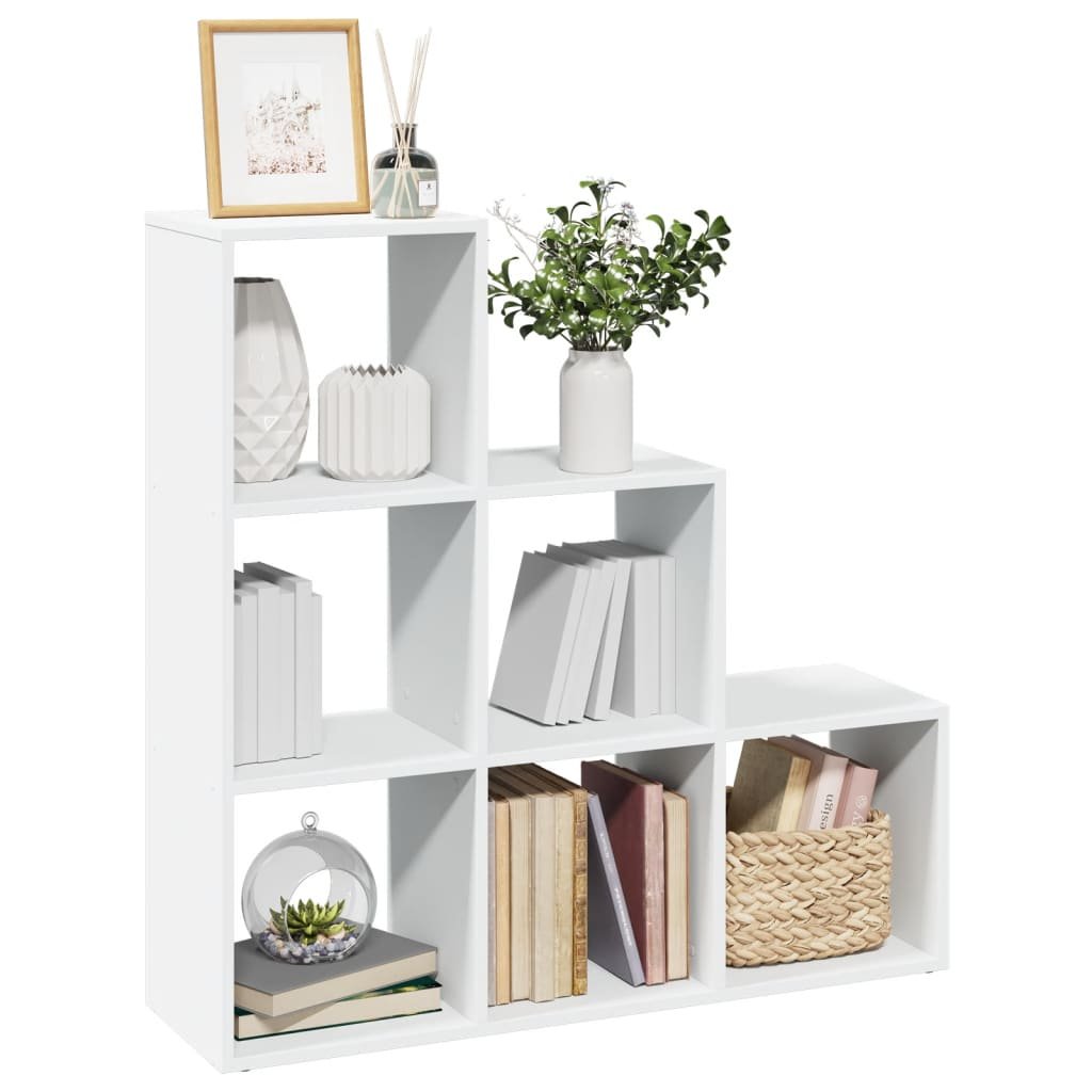 Walplus 3 Tier Engineered Wood Book Cabinet - White - 99 x 29 x 99 cm