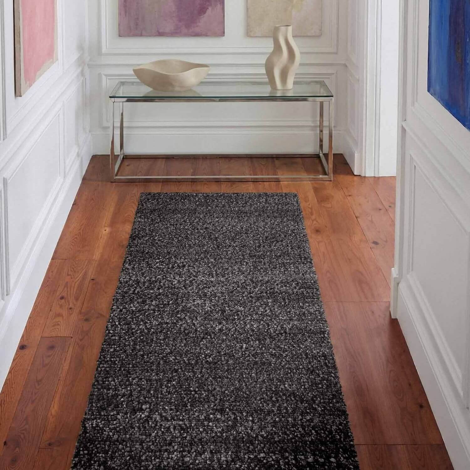 Ted Baker Dark Grey Portobello Plain Runner Rug - 80 x 200cm