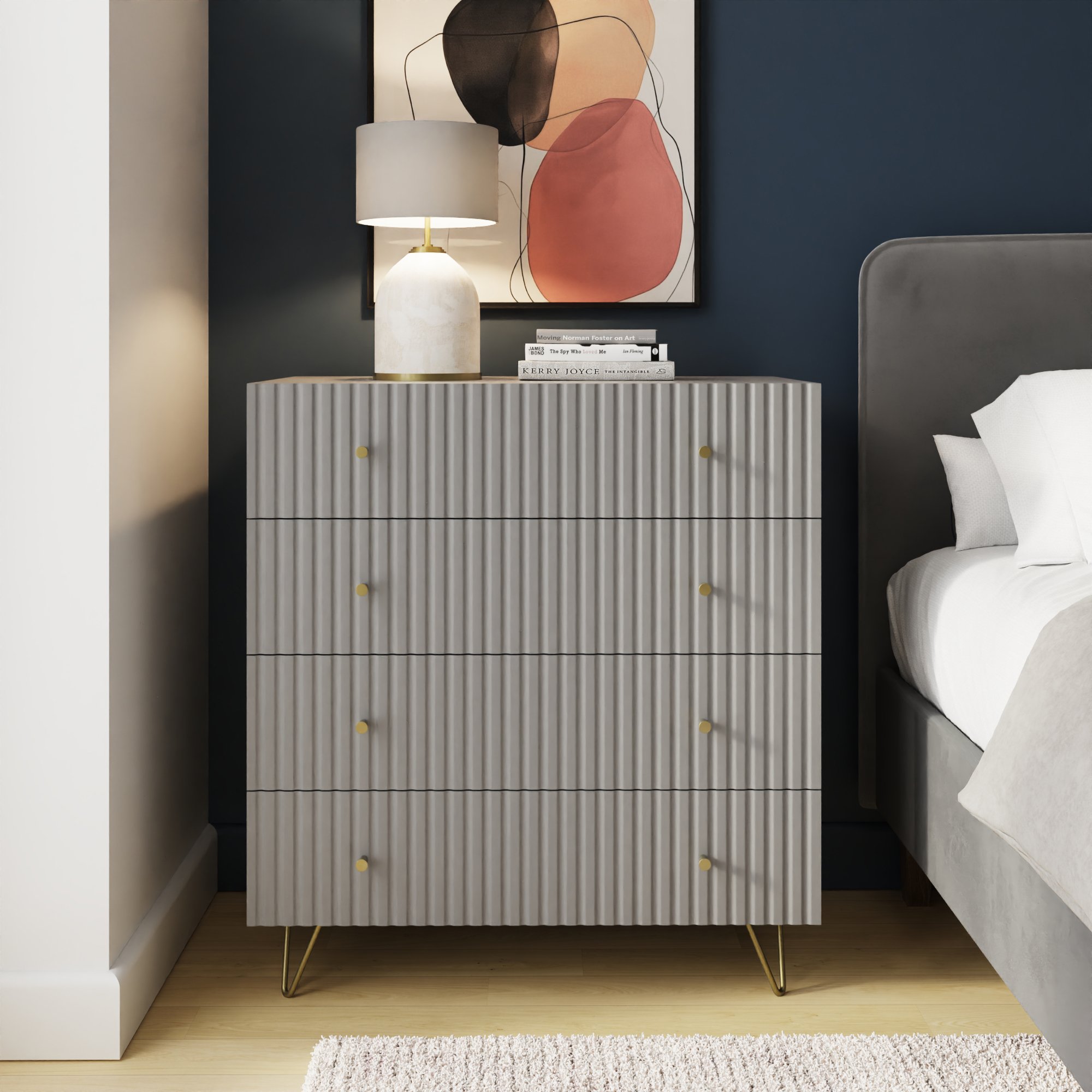 GFW Thalia 4 Drawer Chest - Grey