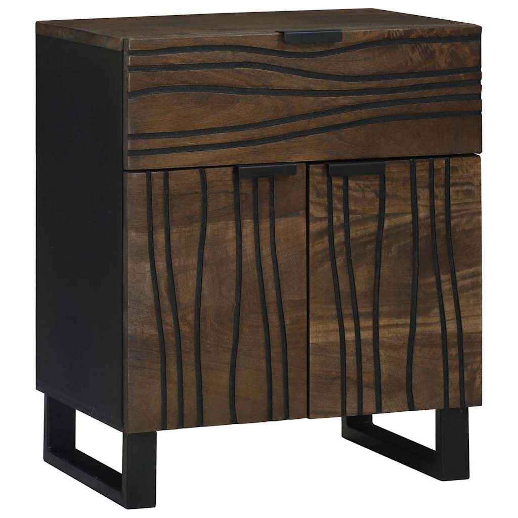 Walplus 1 Drawer Engineered Wood Bedside Cabinet - Walnut - 50 x 33 x 60 cm