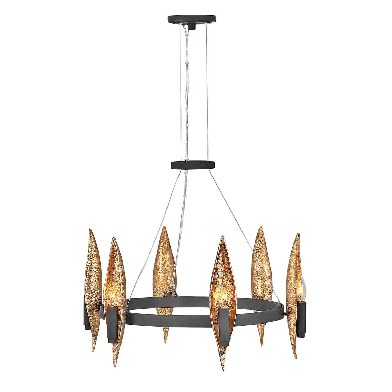 Elstead Hinkley 6 Arm Pendant Light - Carbon Black