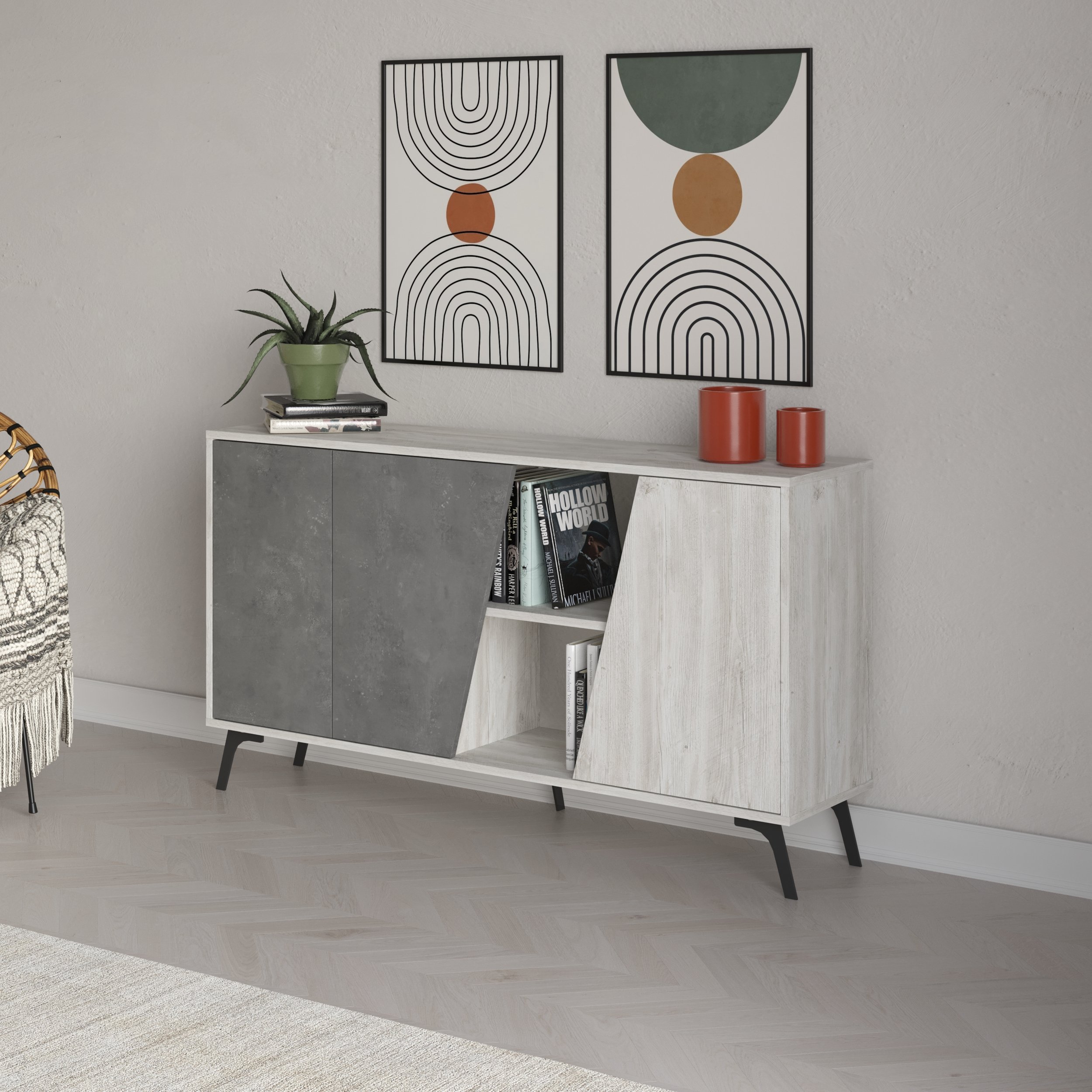 Decortie Fiona 3 Door Sideboard - Ancient White