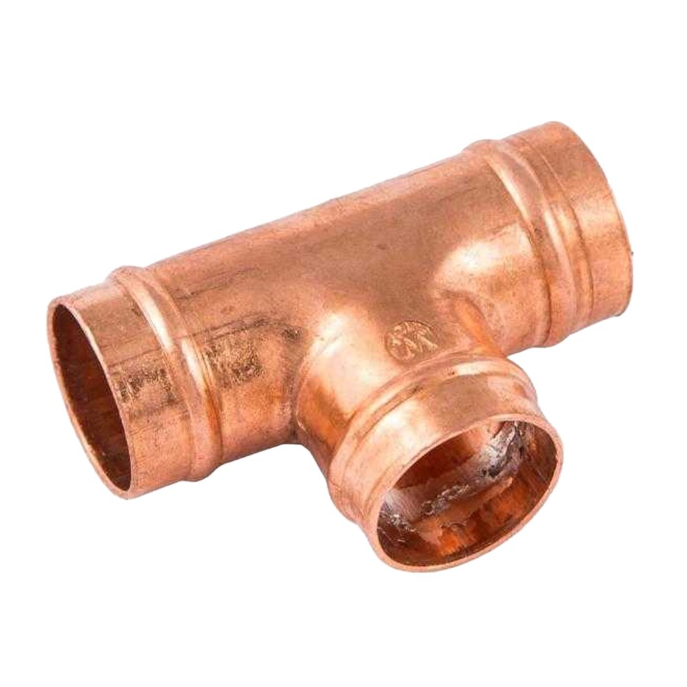 Securplumb Pack of 2 Equal Tee Connector - 22mm - Copper