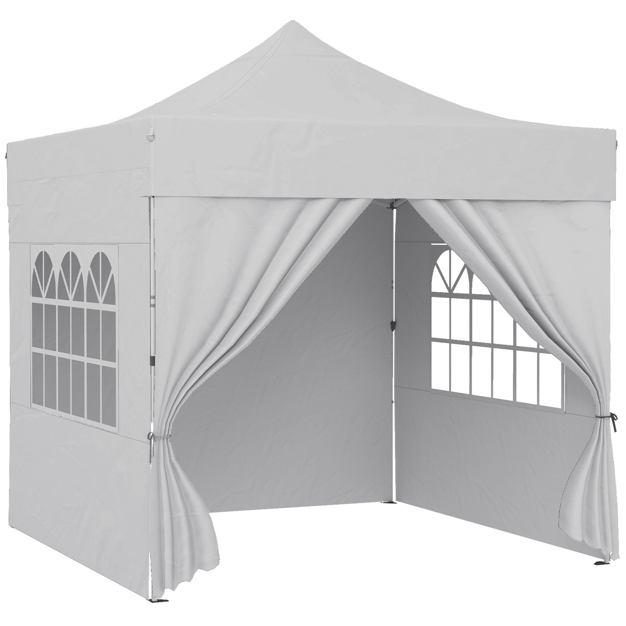 Outsunny Pop Up Sidewall Gazebo – Silver Grey