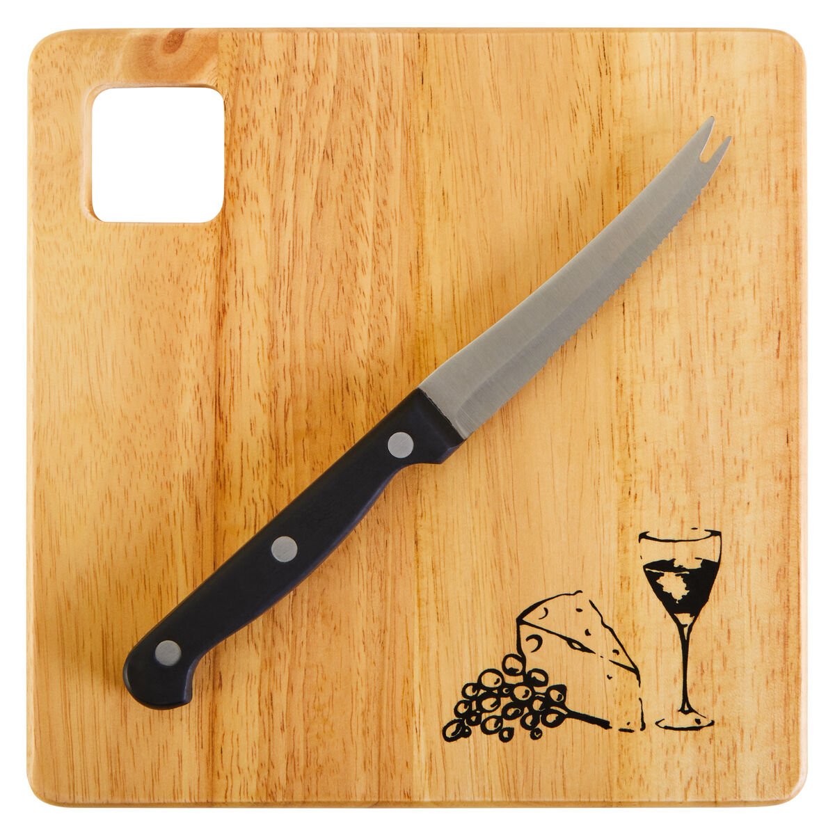 Orsina Rubberwood Cheese Board with Cheese Tool – Natural