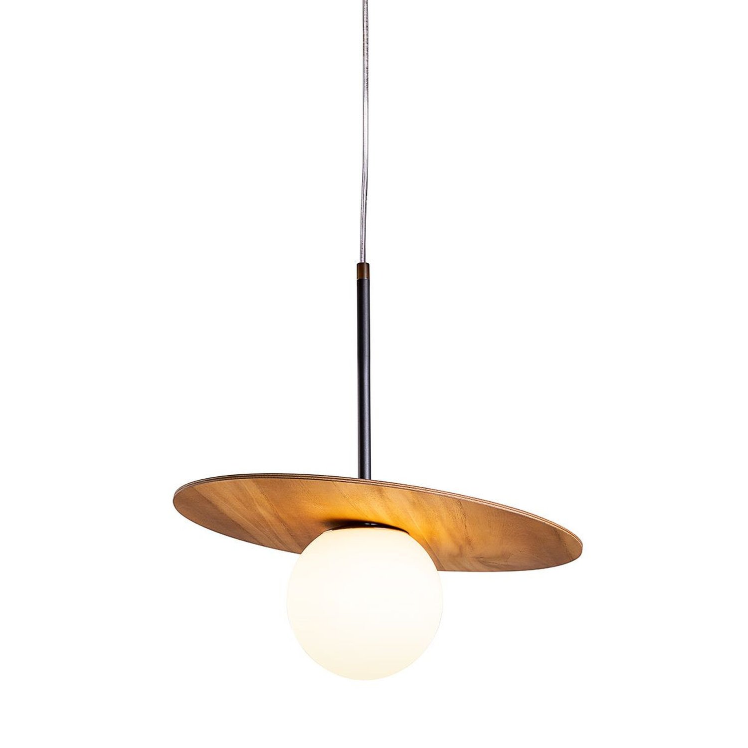 Elstead Orbit Dome Pendant Light - Teak