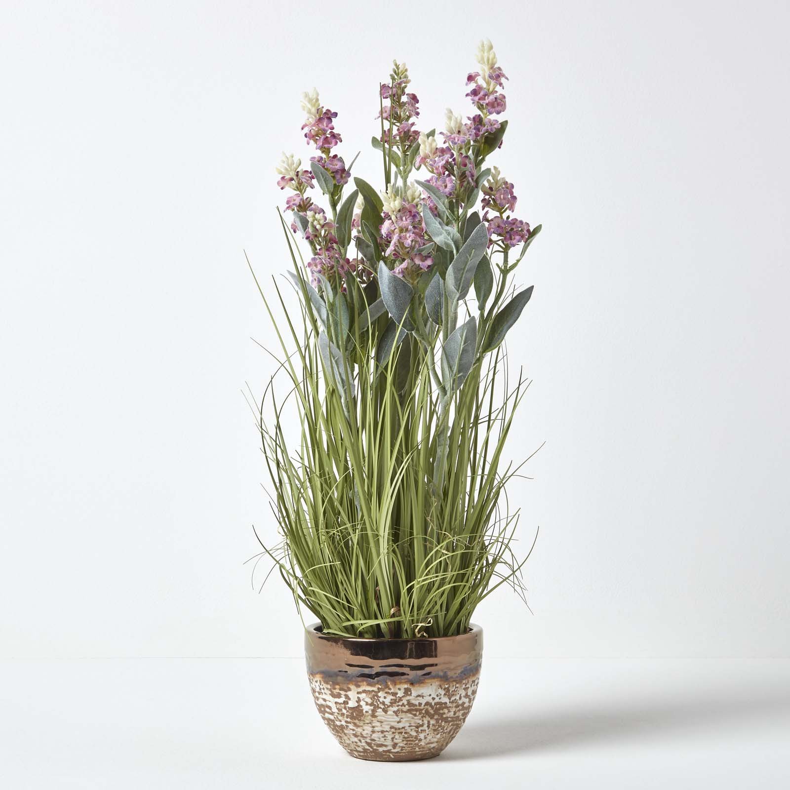 Homescapes Handcrafted Artificial Lavender Plant - Purple