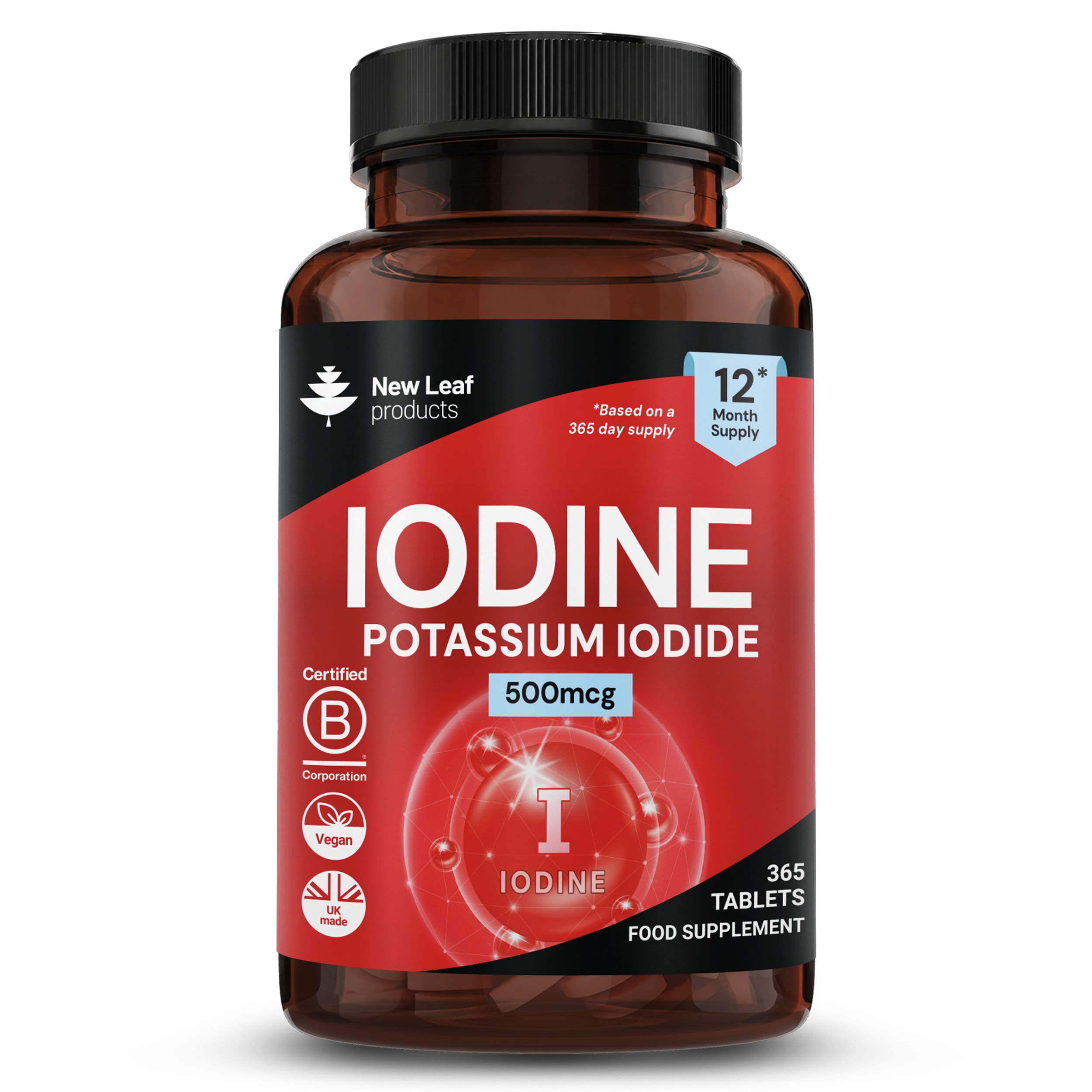 New Leaf Iodine Potassium 500mcg  - 365 Tablets