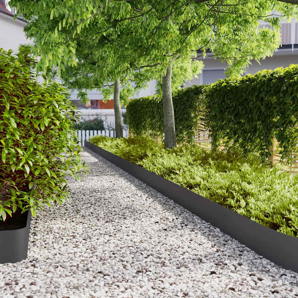 Walplus Pack of 30 Cold-rolled Steel Lawn Edgings - Black - 20 x 103 cm