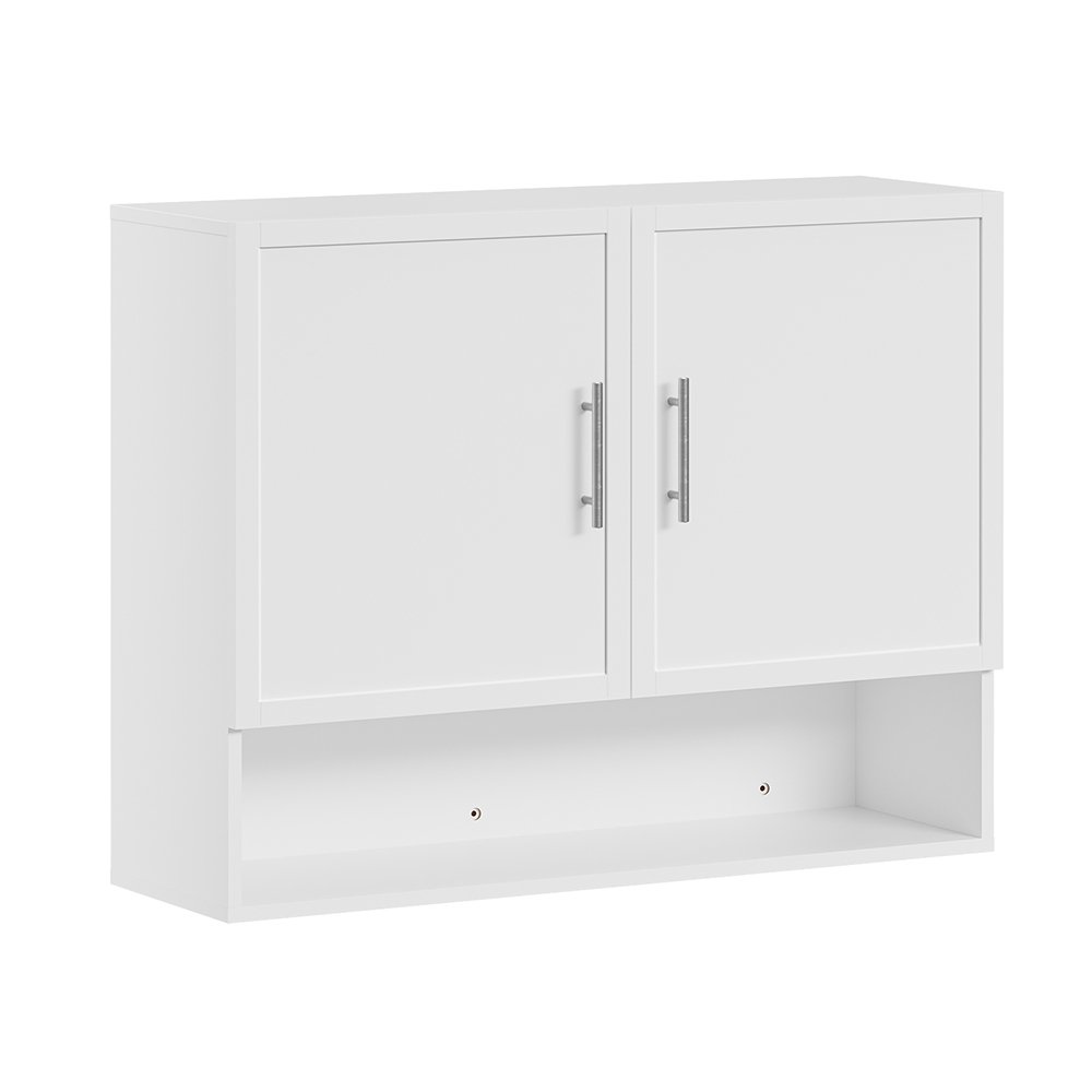 SoBuy 2 Door 1 Open Shelf Wall Cabinet Hanging Cupboard - White