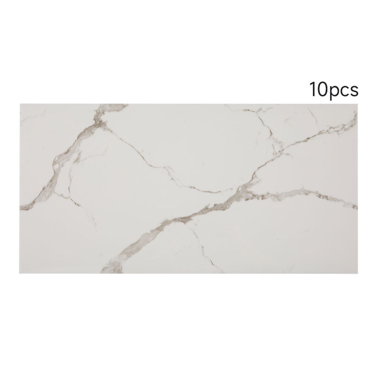 Living and Home 10 Pcs Peel and Stick Marble Wall Stickers - White
