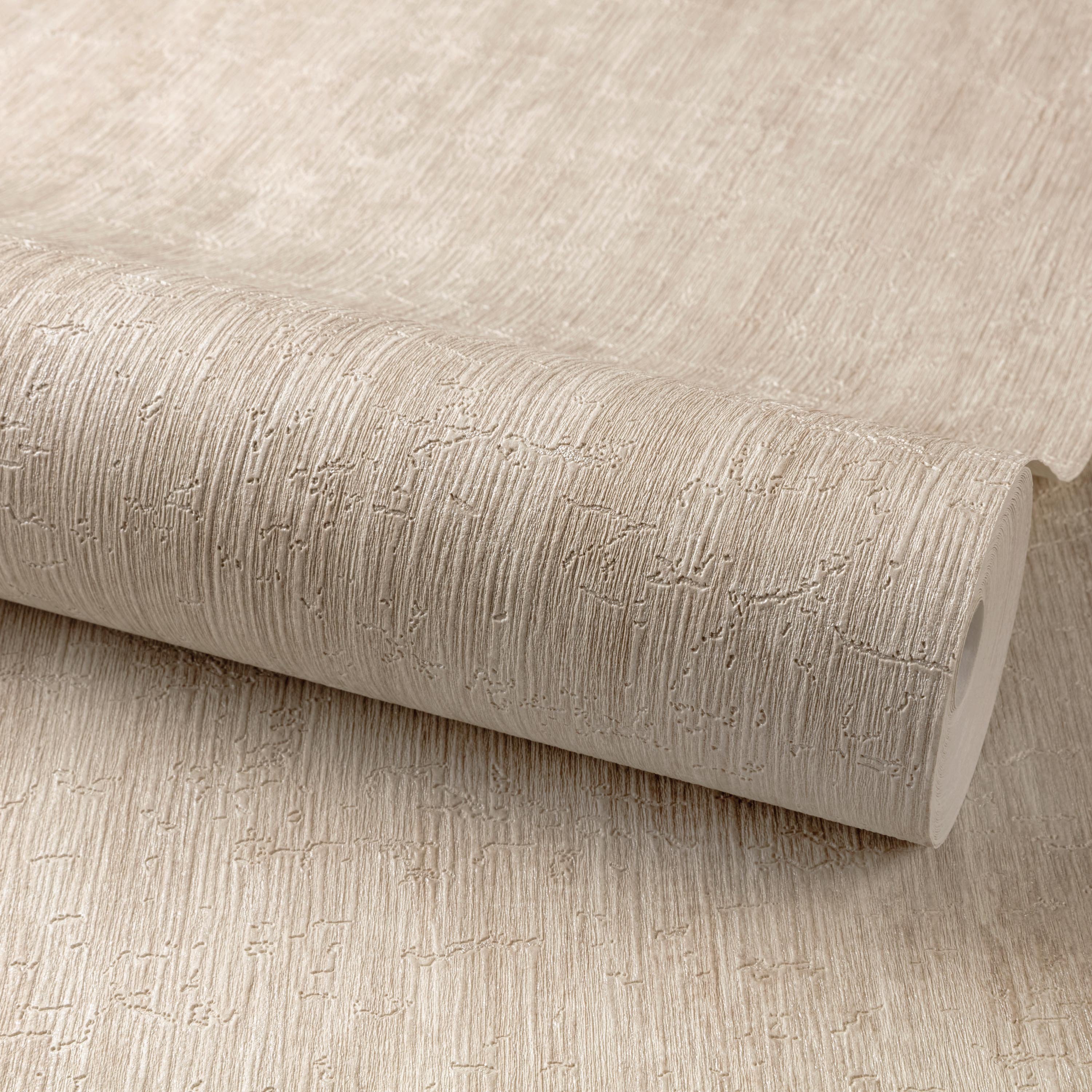 Grandeco Boutique Aspen Bark Texture Embossed Wallpaper - Taupe