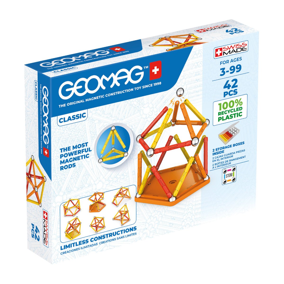 Geomag Classic Shapes 42 Piece Magnetic Block Set