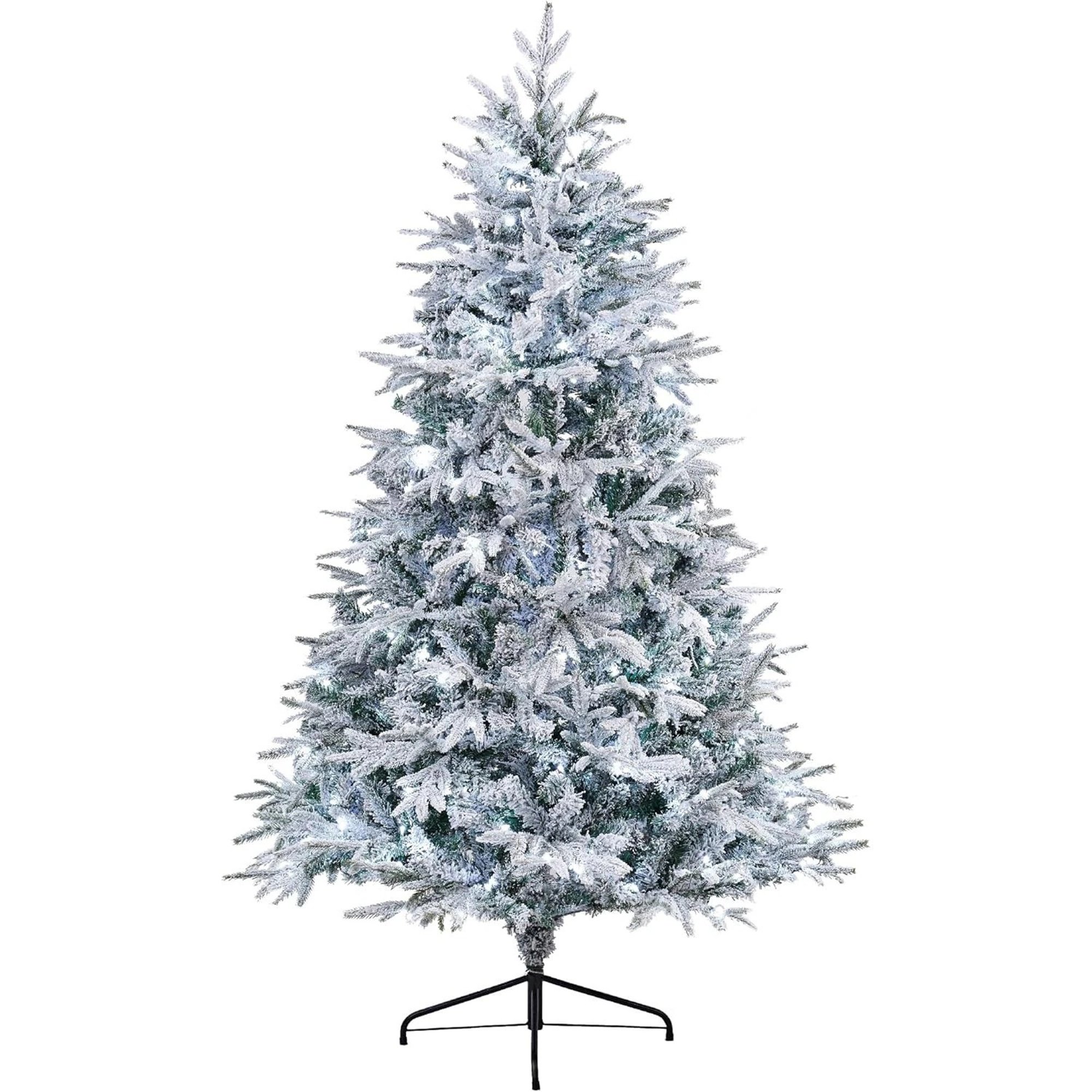 My Christmas 5ft Snow Flocked Pre-Lit Christmas Tree with LED Lights - 150cm