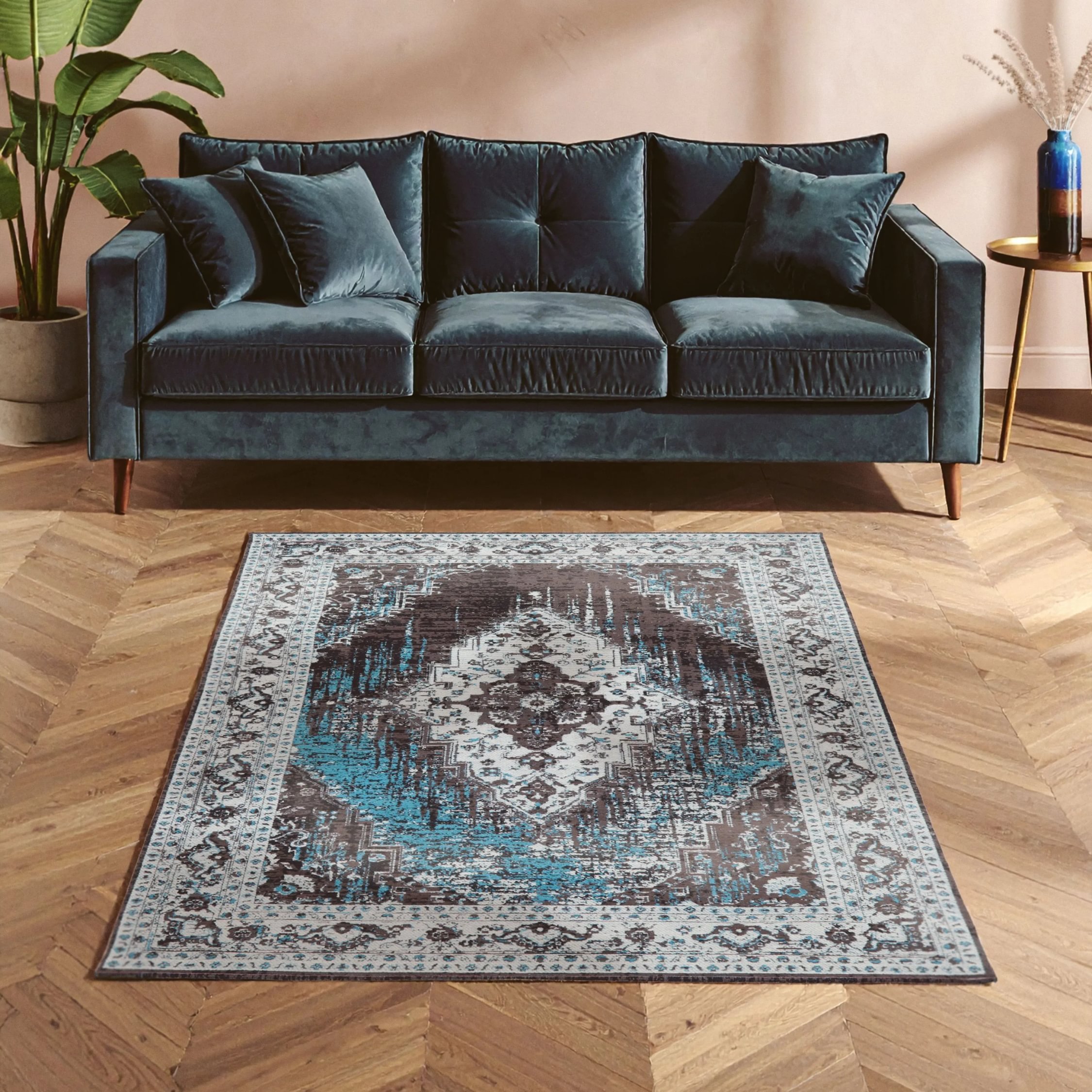 Orsina Blue Bosie Morvi Rug - 120 x 180cm