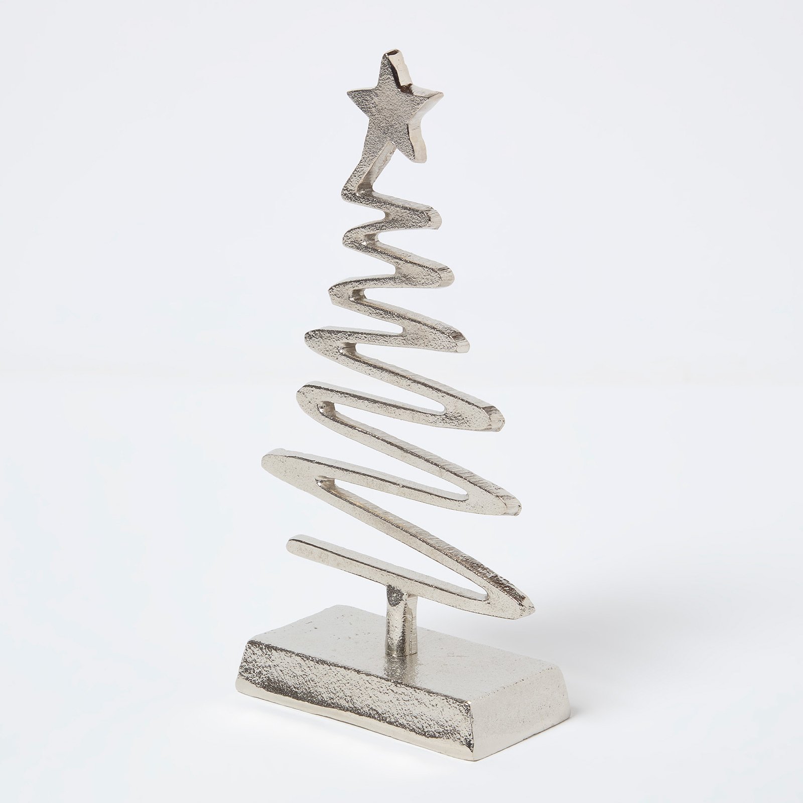 Homescapes Coiled Tree Ornament with Star - Silver