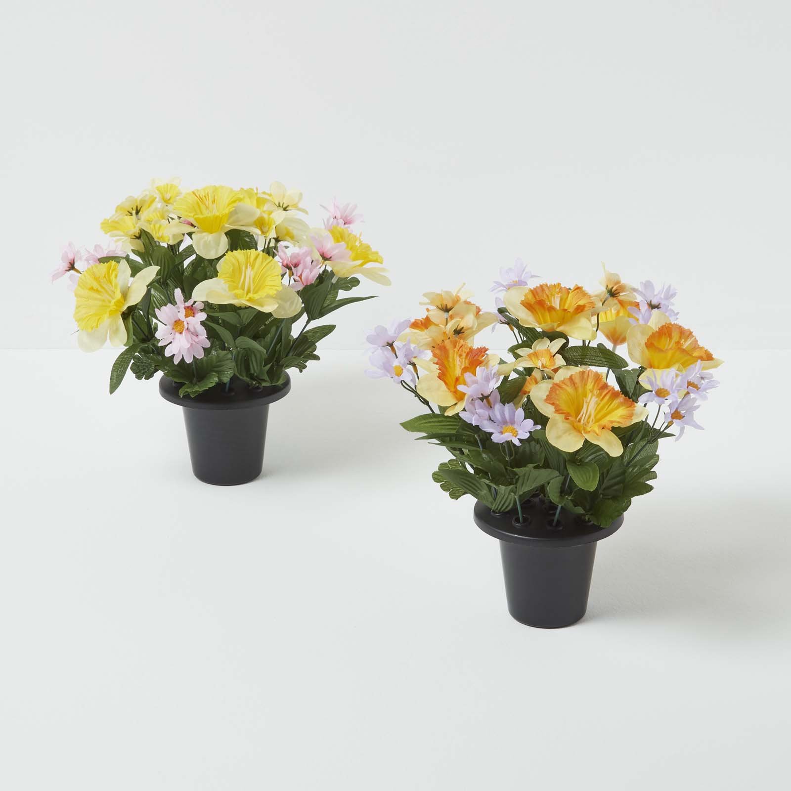 Homescapes Silk-like Polyester Artificial Grave Flowers Set - Multicoloured