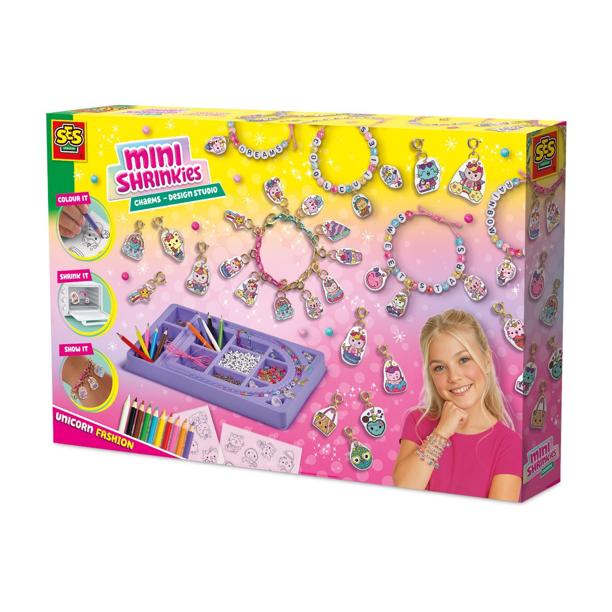 SES Creative Mini Shrinkies Charms Jewellery Craft Activity Set - Design Studio