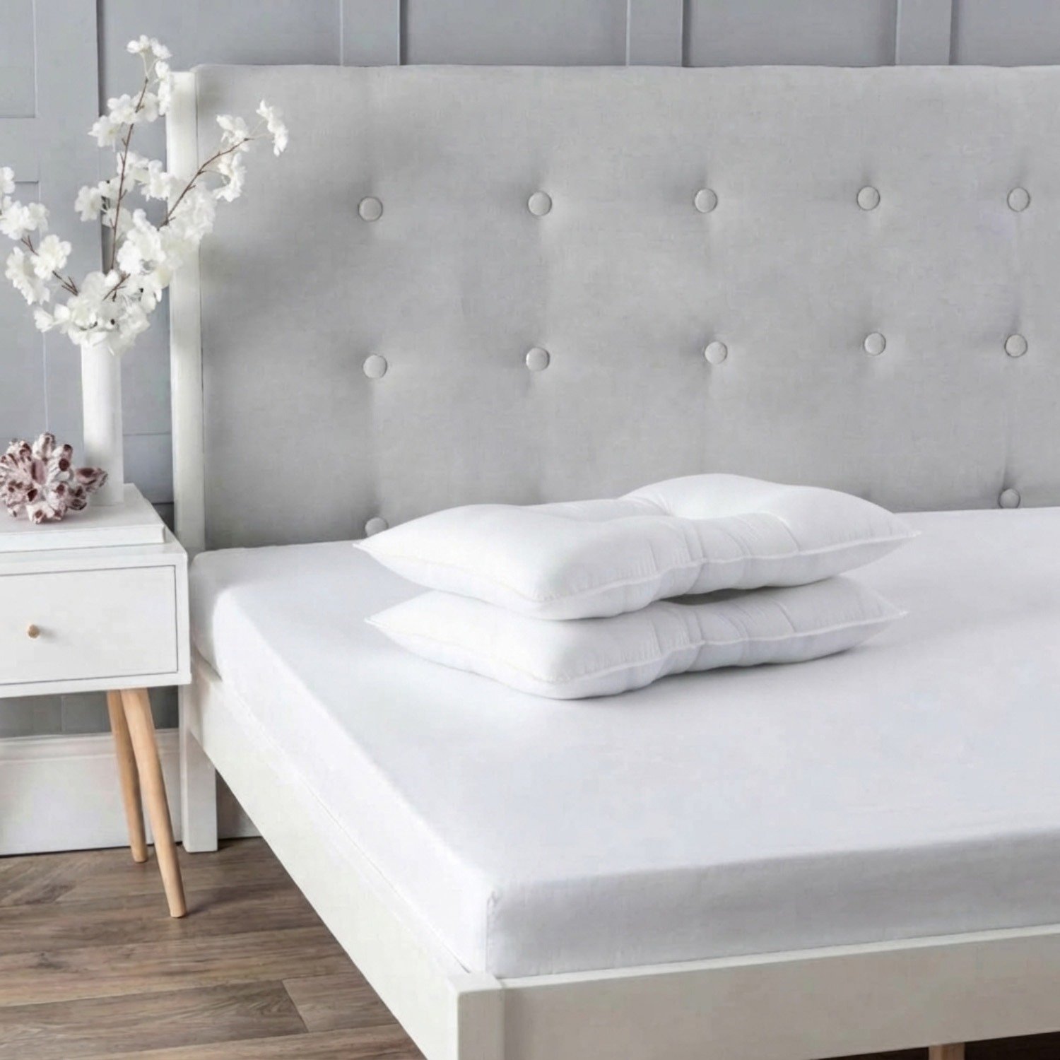 Snug City Anti Snore Soft Touch Microfibre Support Bed Pillow Pair