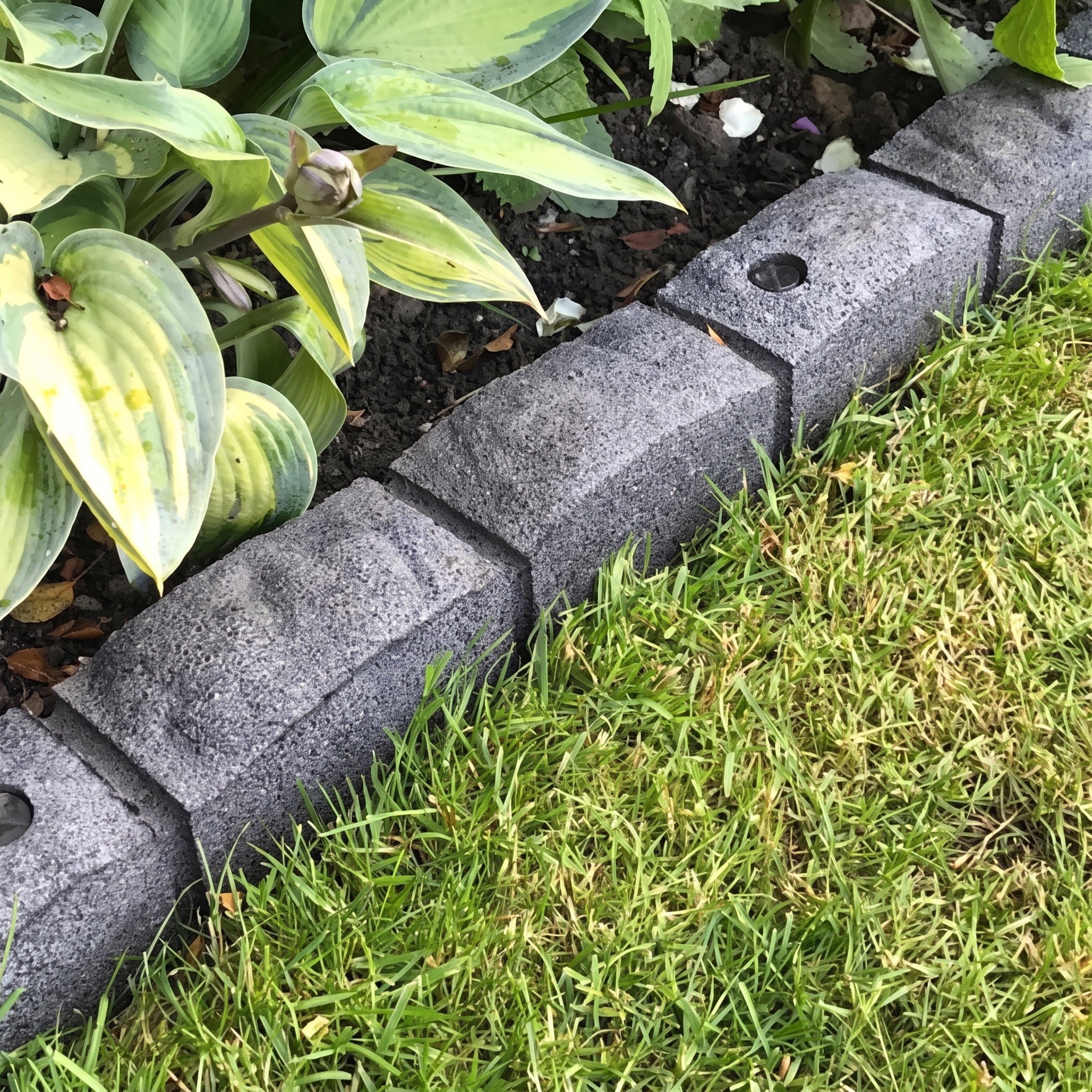 Primrose Roman Stone Effect Recycled Rubber Garden Edging Strips - 12m