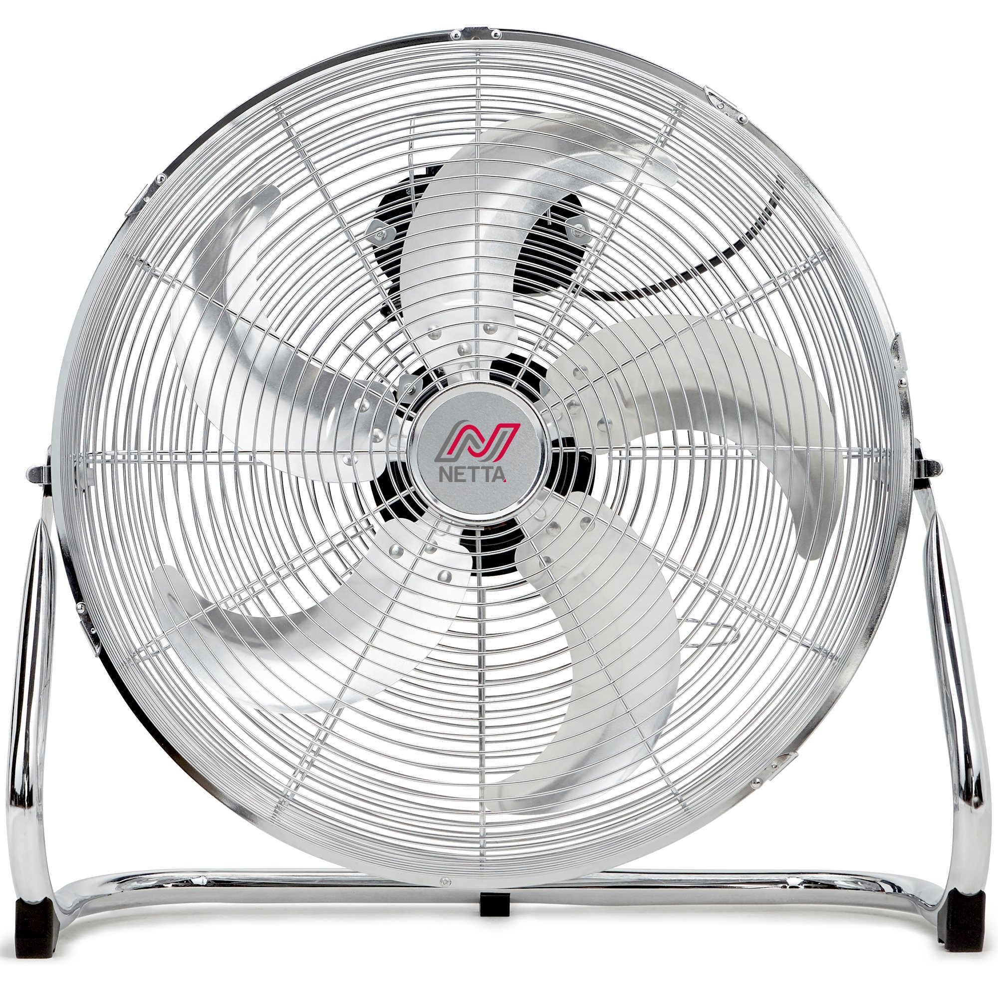NETTA 18 Inch Metal Gym Floor Fan - Chrome