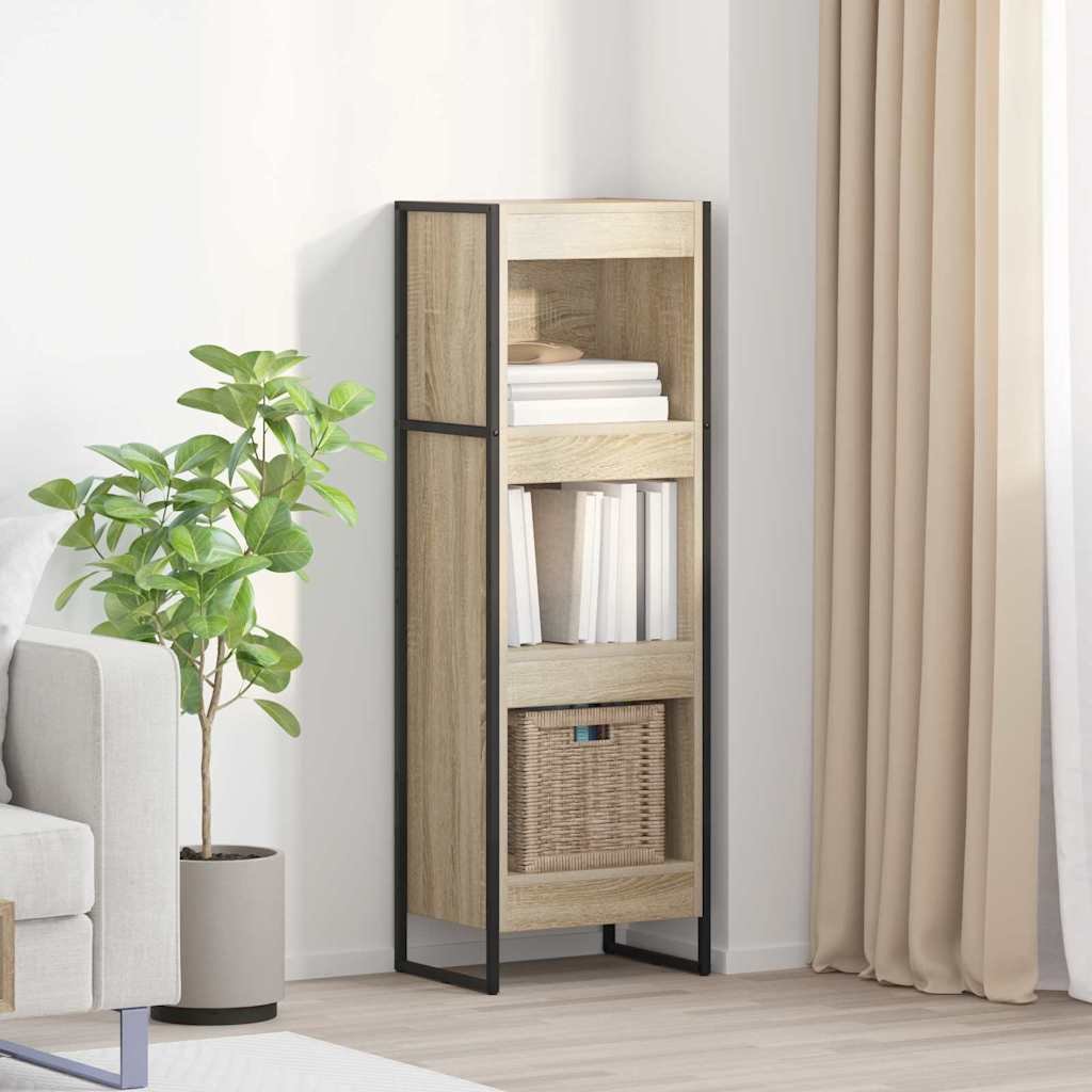 Walplus Engineered Wood Book Cabinet - Light Oak - 40 x 30 x 121 cm