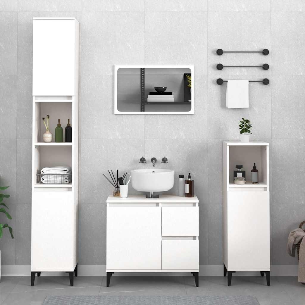 Walplus Engineered Wood Bathroom Cabinet - White - 30 x 30 x 190 cm