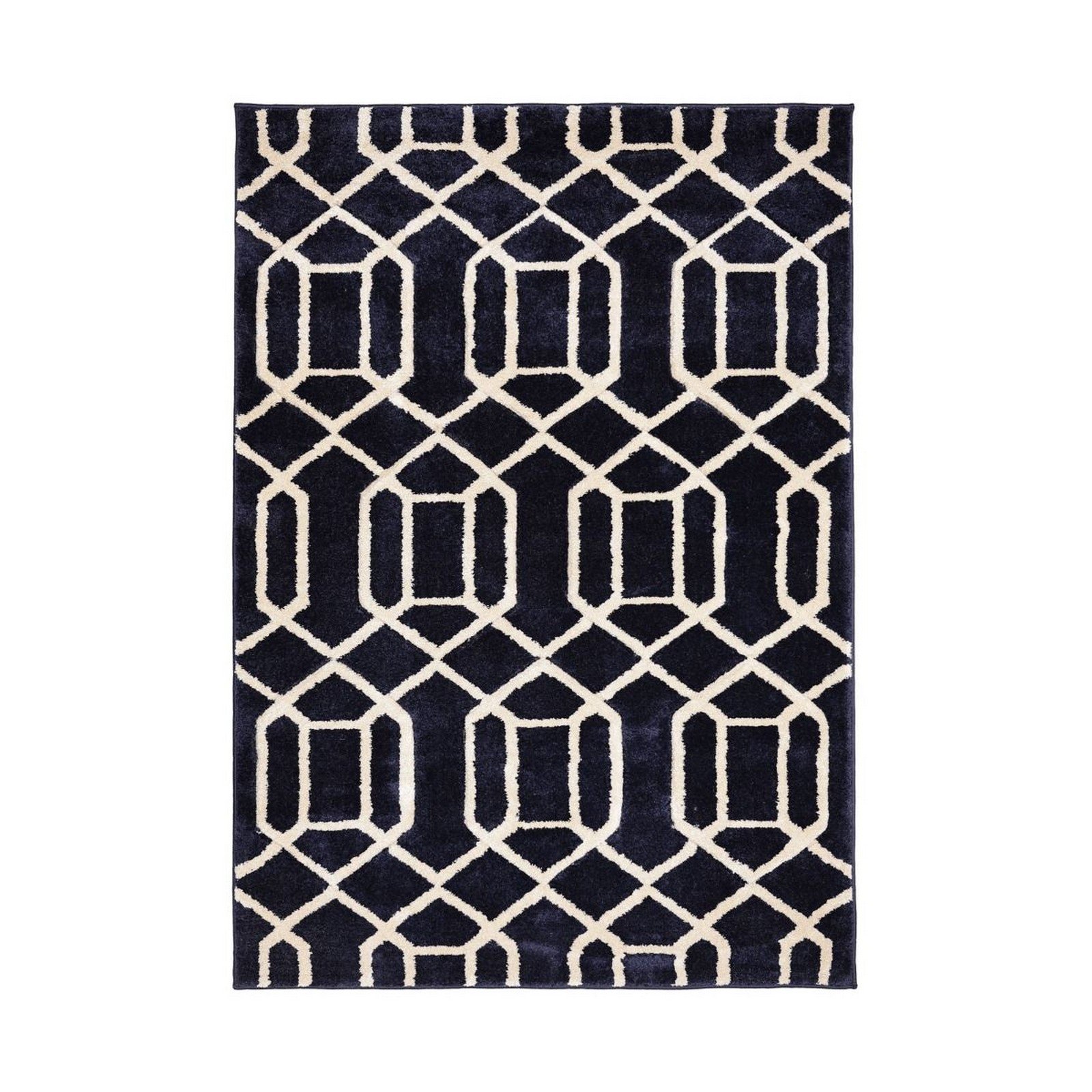 Mega Flooring Blue Modern Geometric Rug - 80 x 150cm