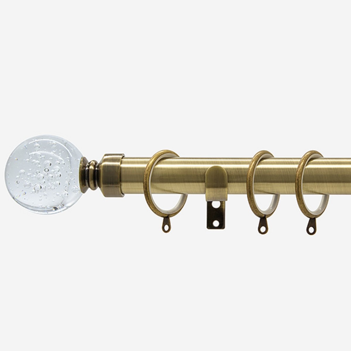 New Edge Blinds Antique Brass 28mm Bubbles Fixed Metal Curtain Pole - 280cm