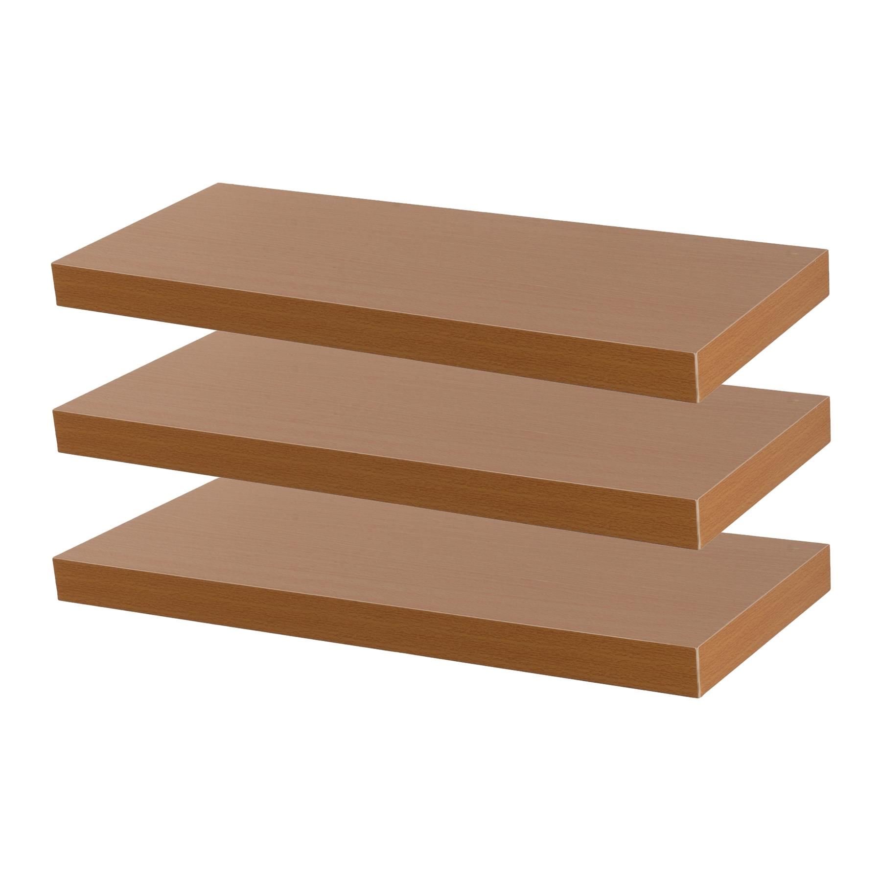 Harbour Housewares 60cm Modern Floating Wall Shelves Pack of 6 - Brown